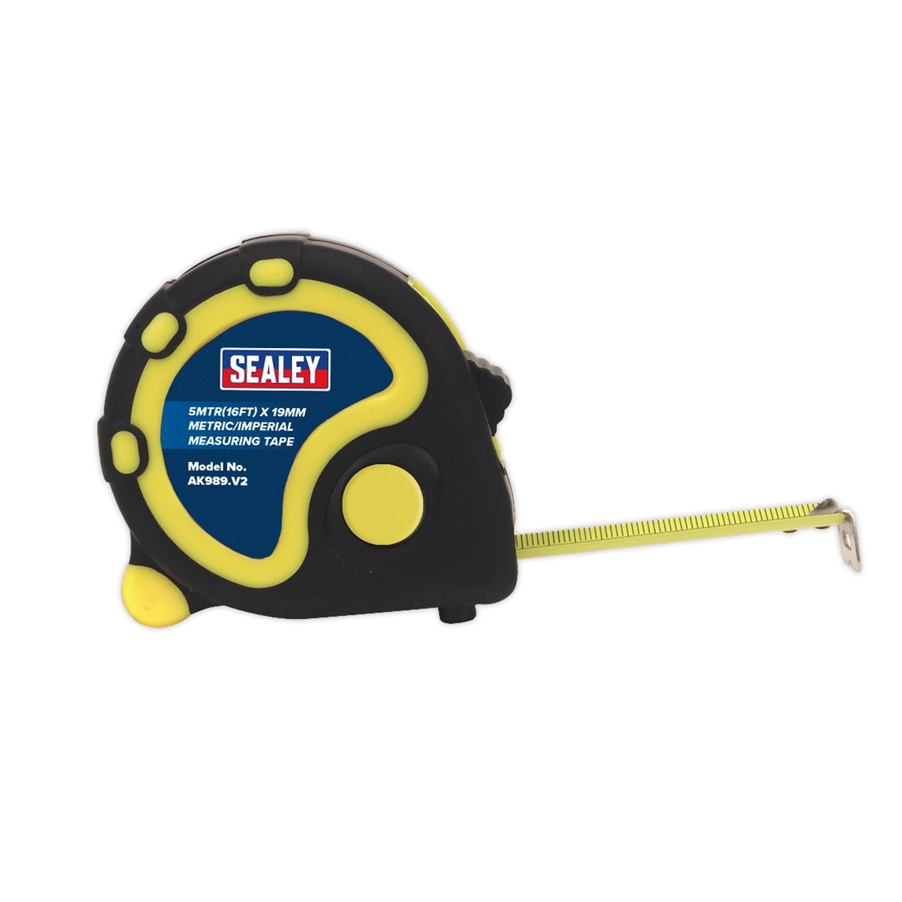 Sealey Rubber Tape Measure 5m(16ft) x 19mm Metric/Imperial Display