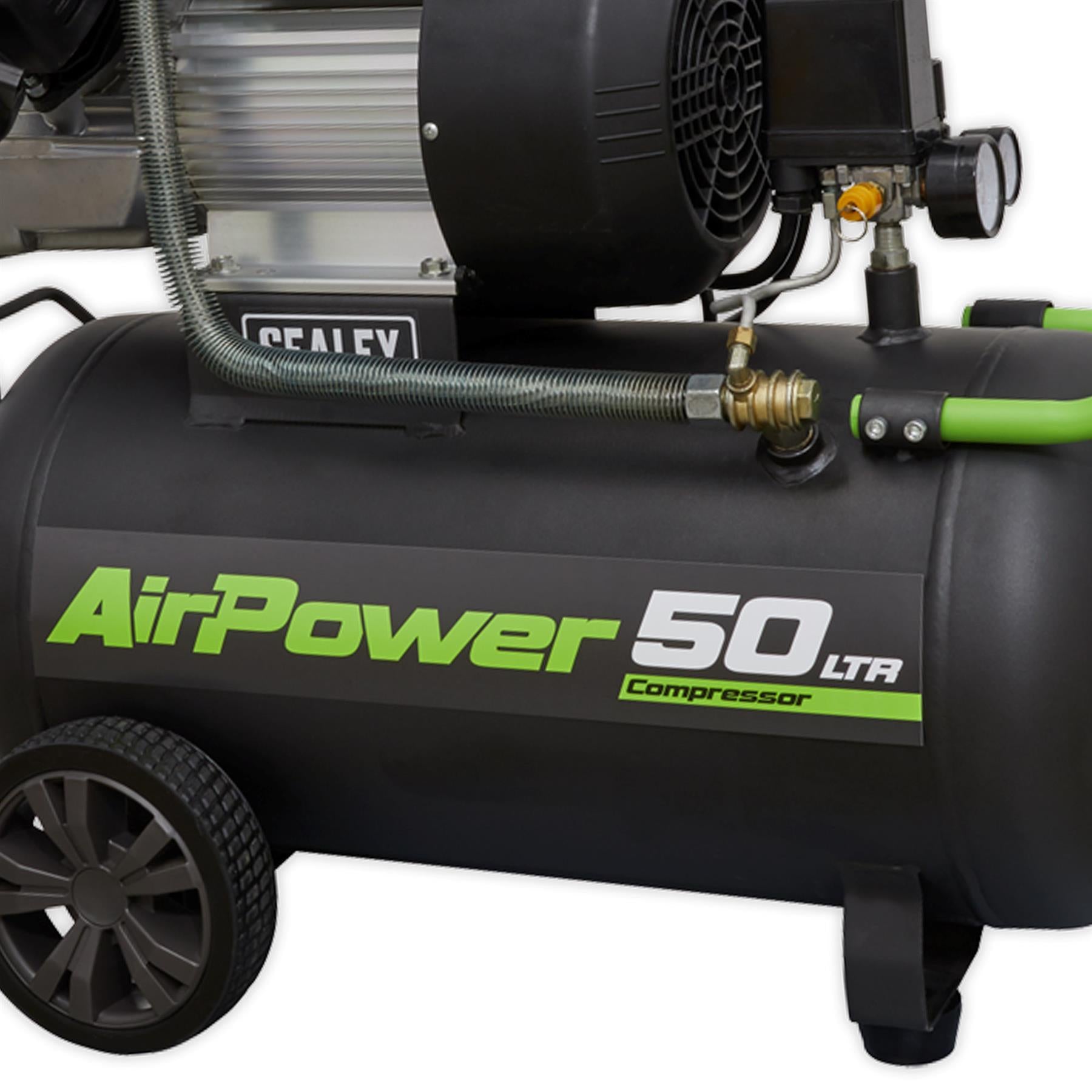 Sealey Tools SAC5030VE Air Compressor 50 Litre 50L 3HP 230V V Twin Direct Drive