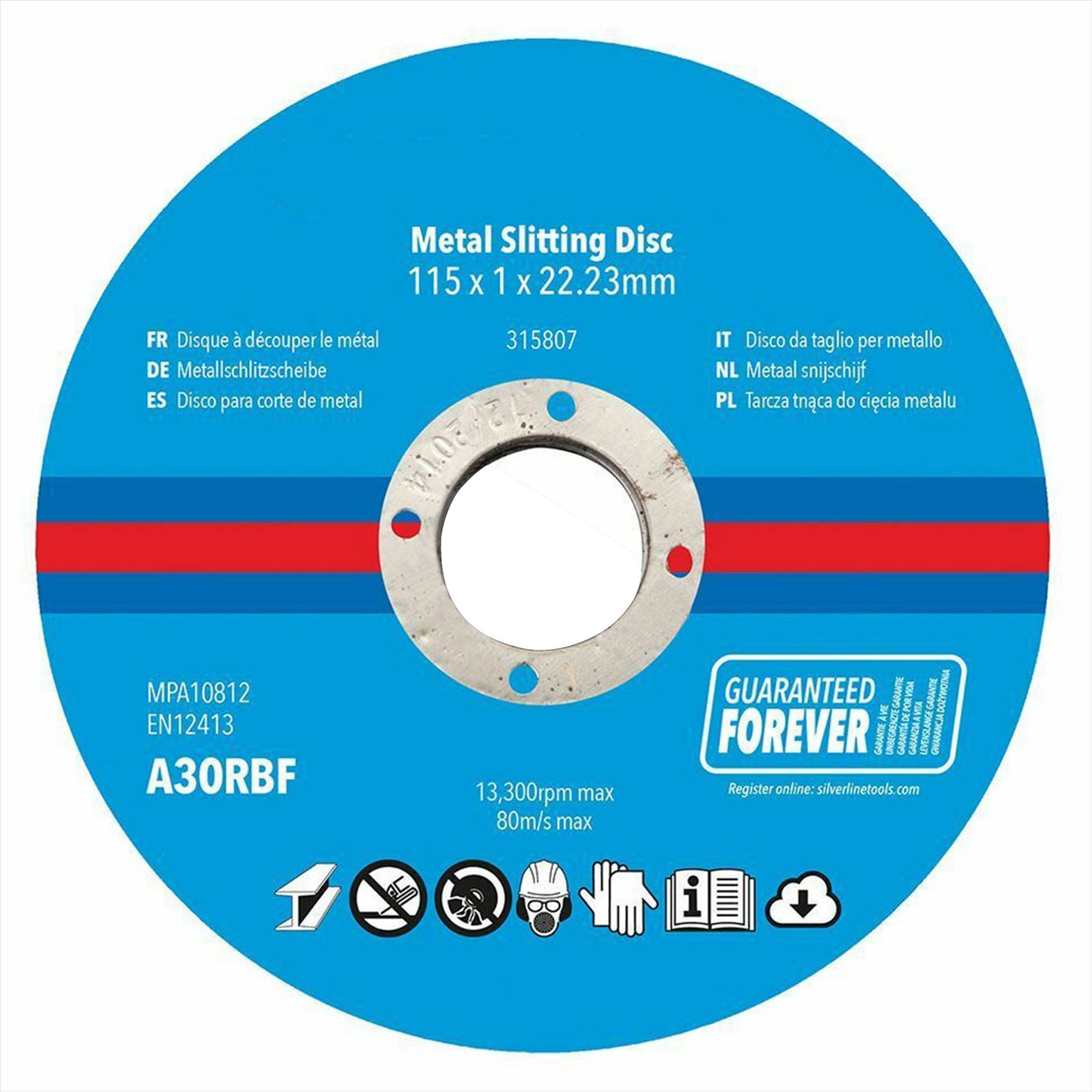 Metal Slitting Discs 10Pk For Cutting Ferrous& NonFerrous Metals 115x 1x 22.23mm