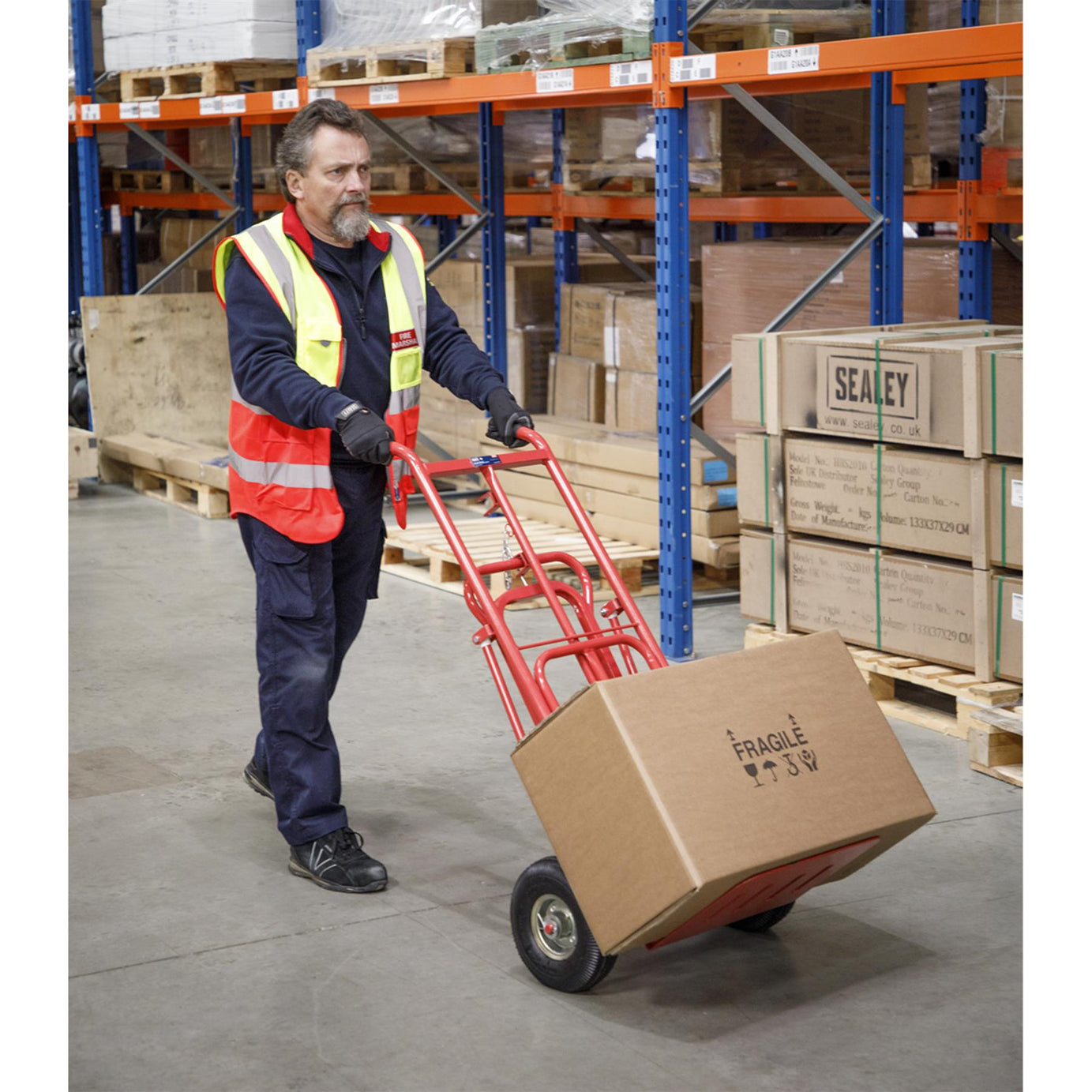 Sealey Sack Truck 3-in-1 with Pneumatic Tyres 250kg Capacity