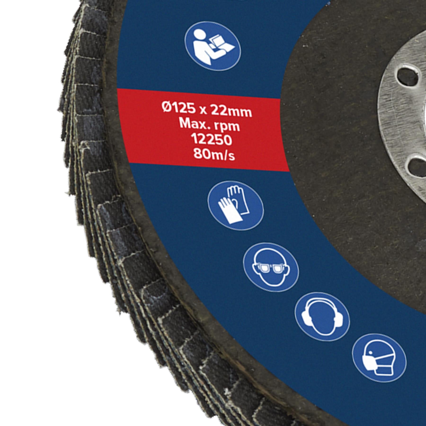 Sealey Flap Disc Zirconium �125mm �22mm Bore 60Grit