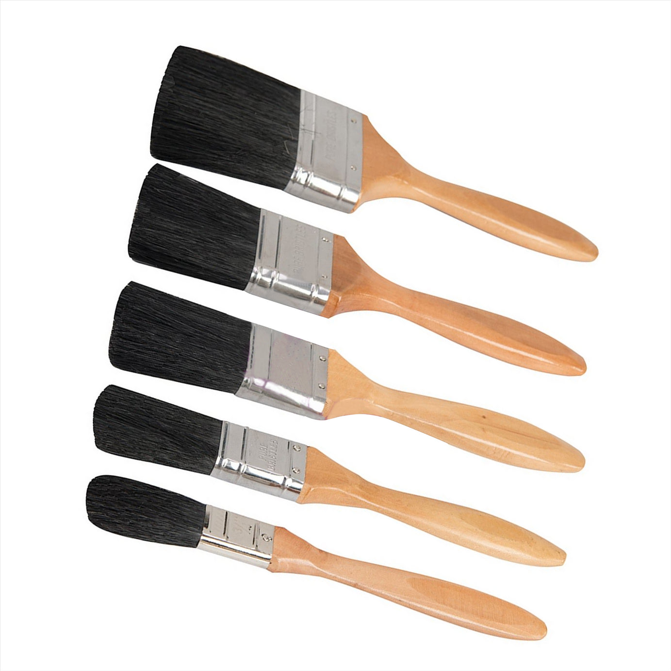 5Pce Premium Thick Pure Brush Set For Oil,Water Based Coatings Painting DIY