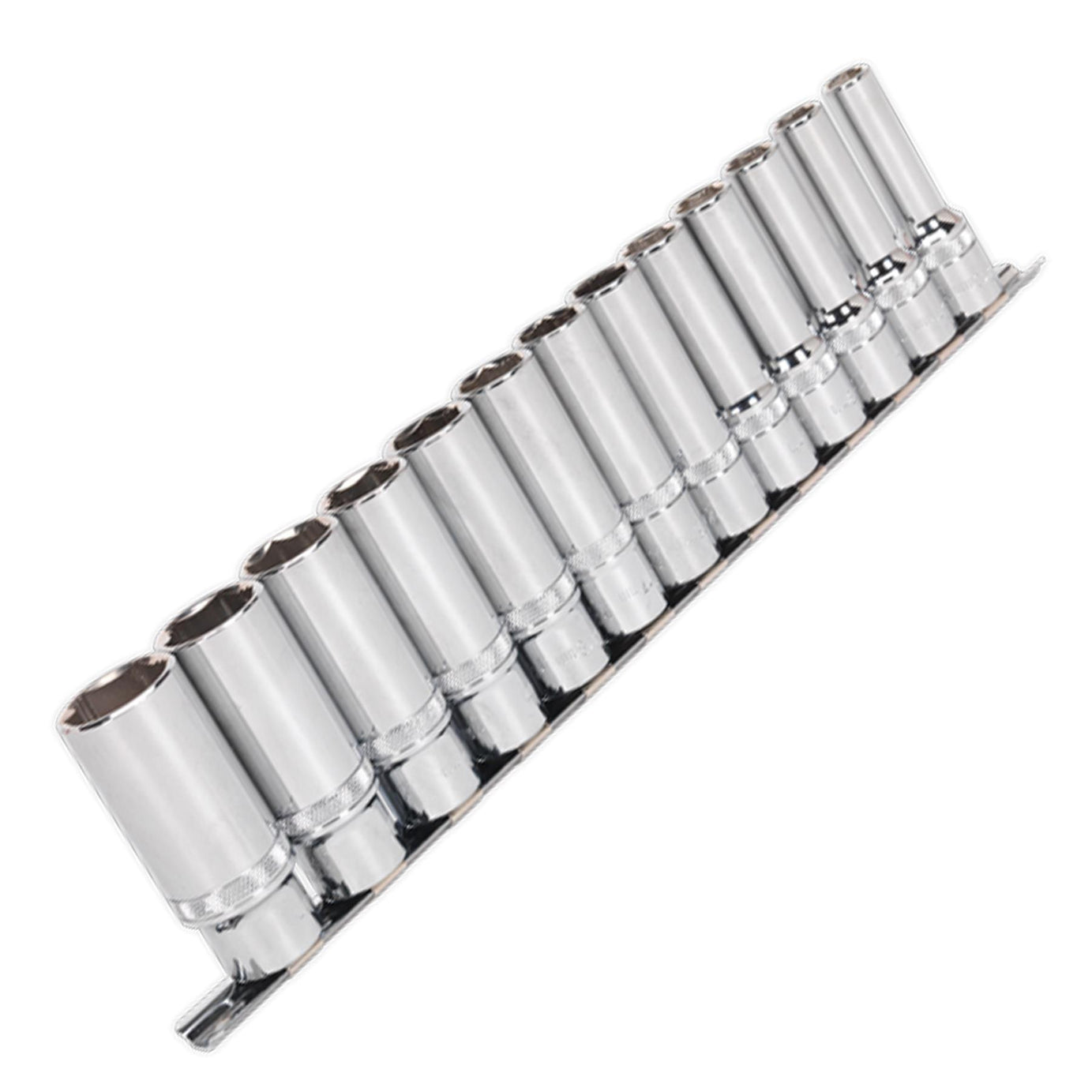 Sealey Deep Lock-On Socket Set 1/2" Sq Dr 13pc 10-24mm 6pt Metric Long Reach