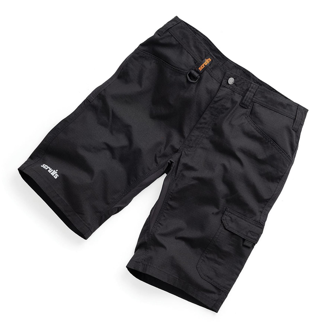 Scruffs Work Shorts Trade Flex Lightweight Slim Fit Hard Wearing Black 28"W