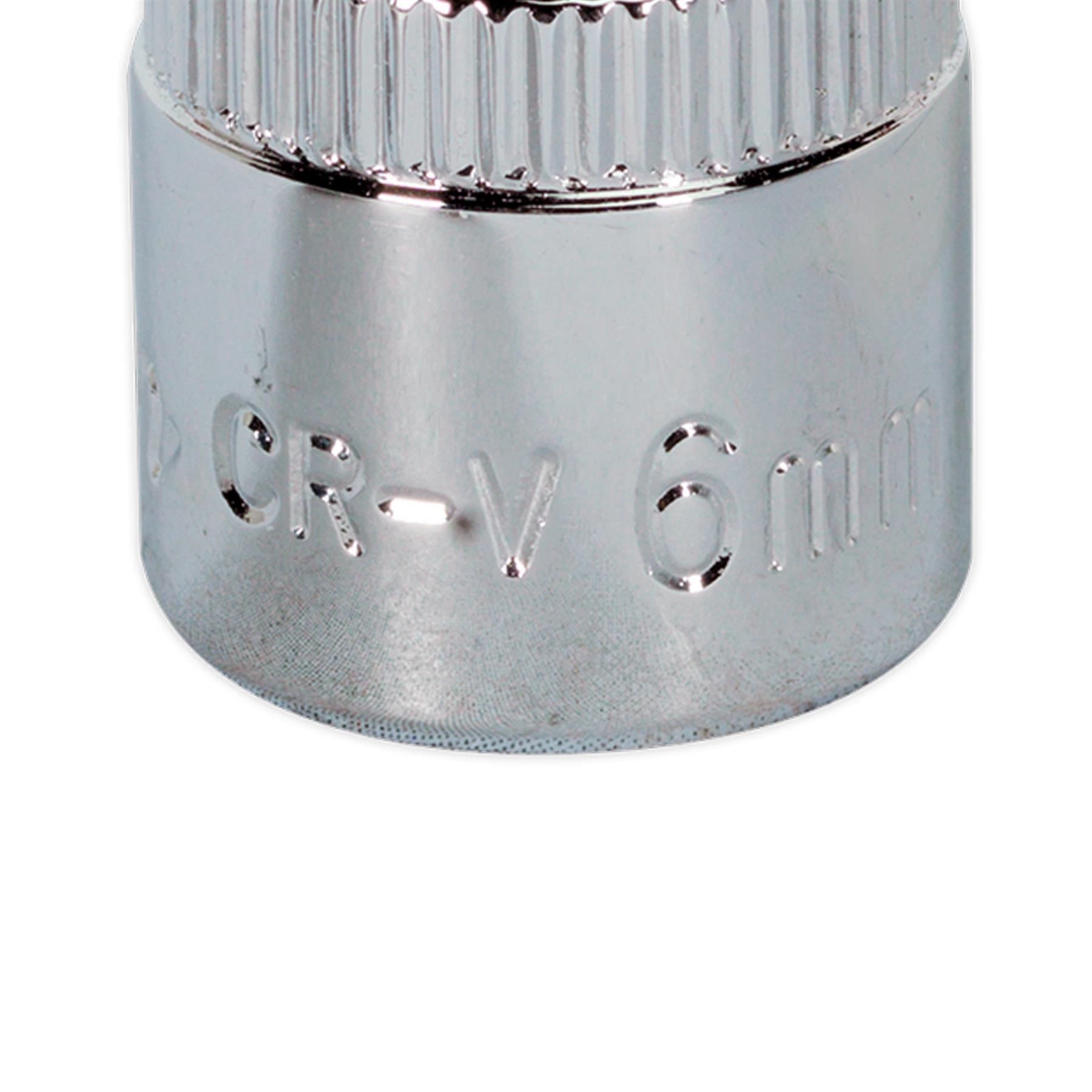 Sealey WallDrive Socket 6mm 3/8"Sq Drive Fully Polished