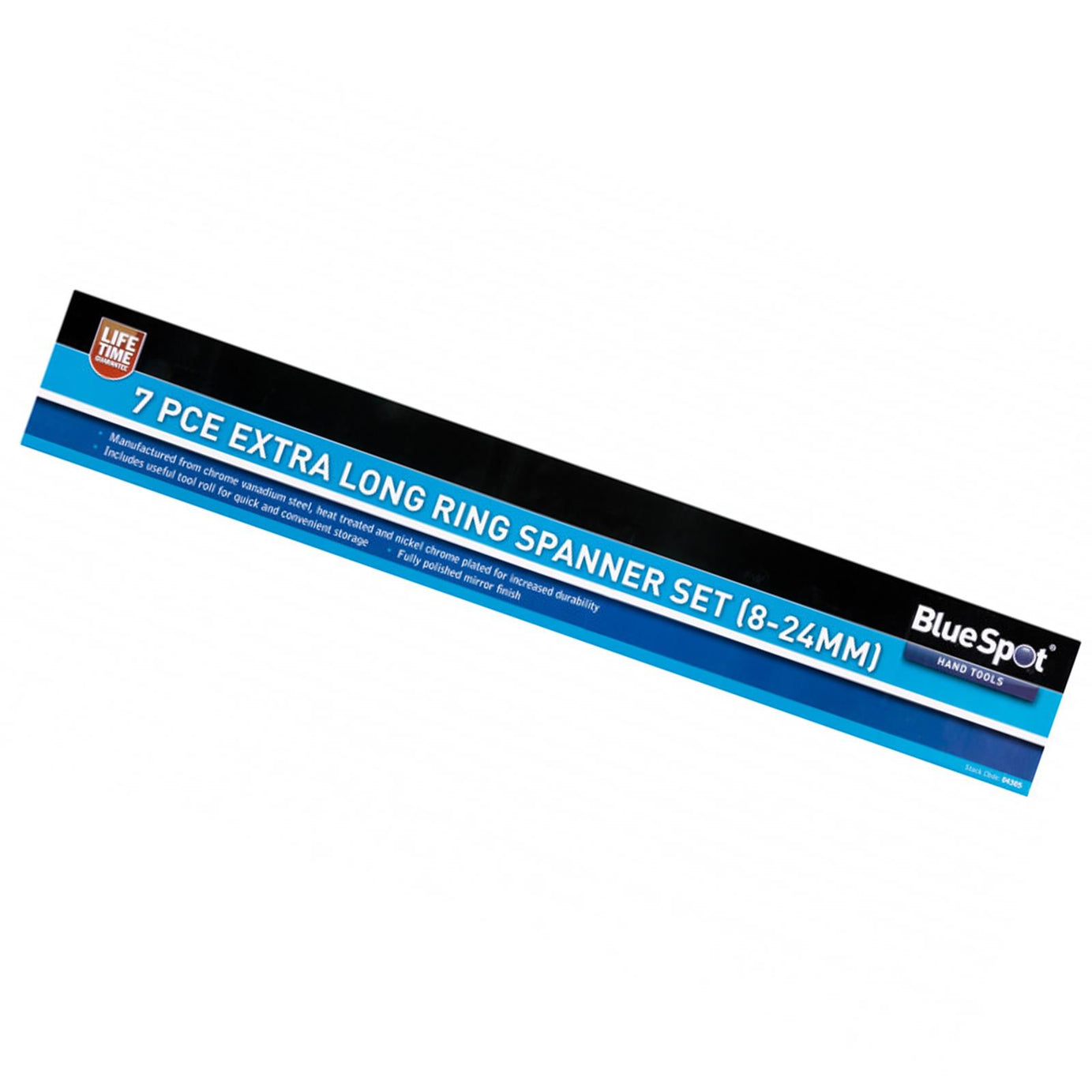 BlueSpot 7 Pieces Aviation Double Ended Ring Extra Long Spanner Set 8-24mm