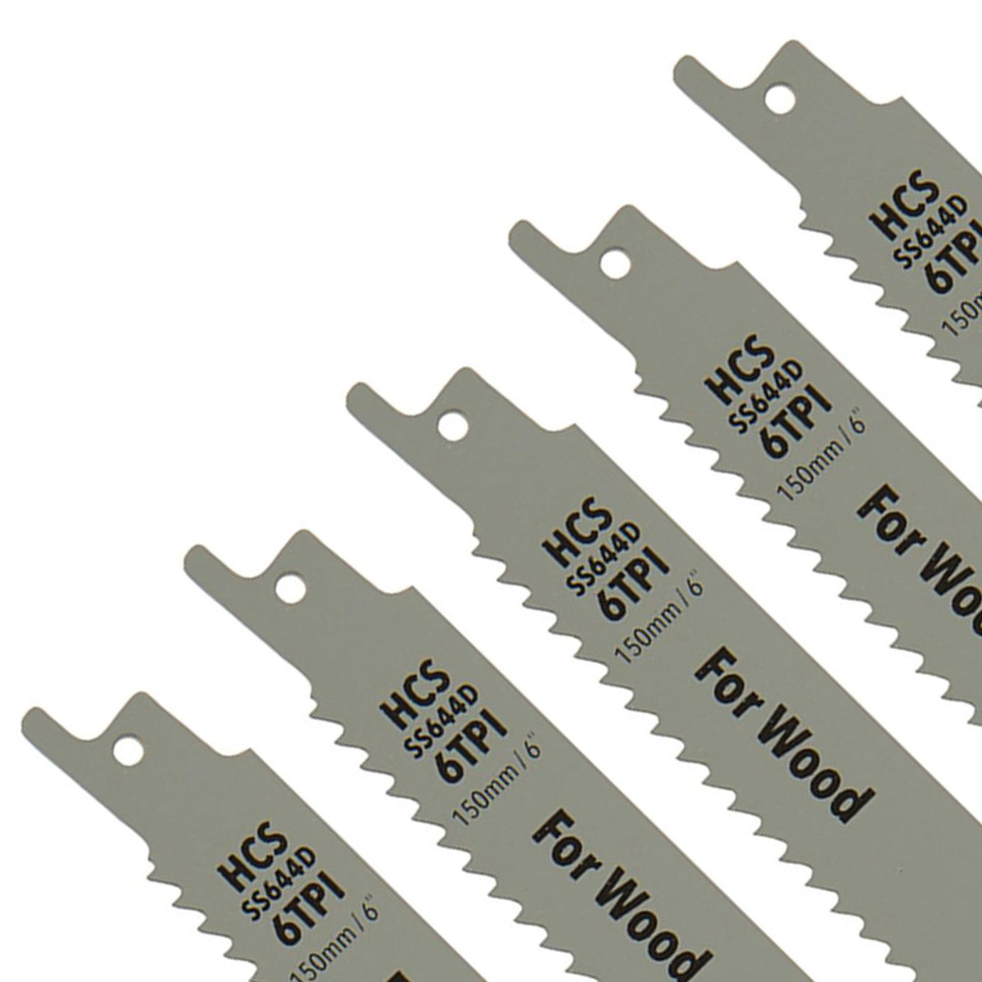 Quality 5 X Reciprocating Saw Blades 6 Tpi 150mm Wood Curved Cutting DIY