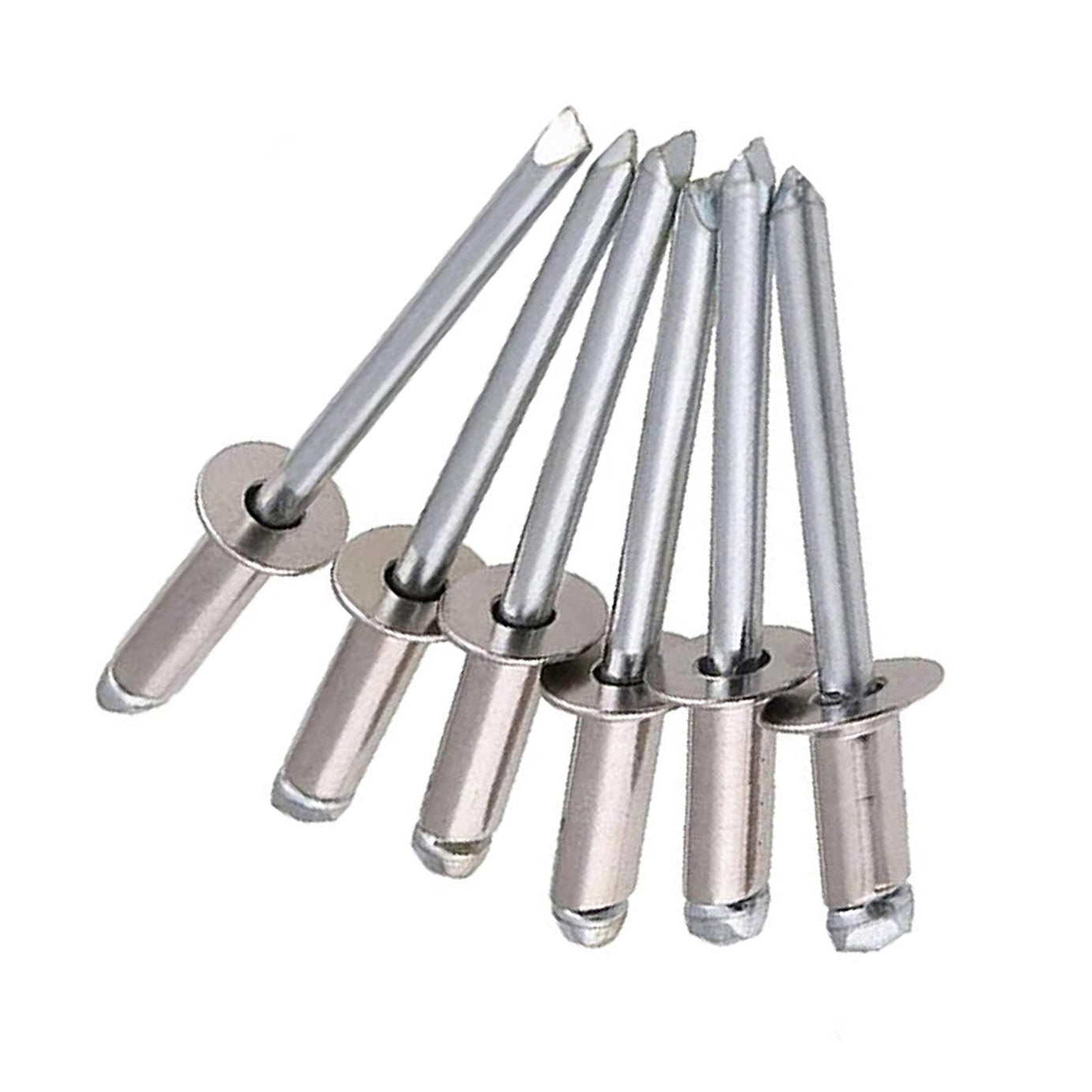 100 Pce 4mm X 10mm Large Flange Aluminium Pop Rivets Blind Rivet BlueSpot