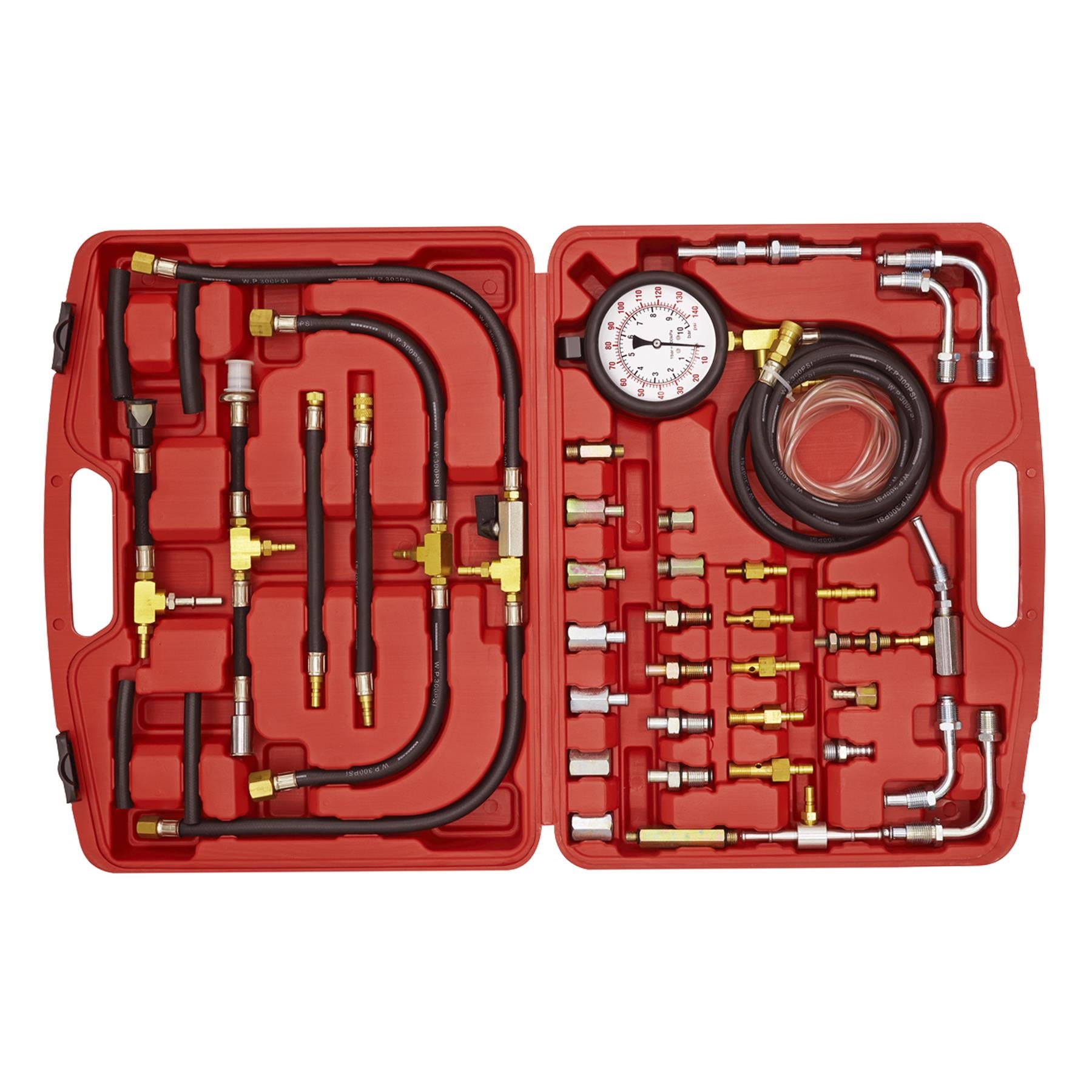 Sealey Fuel Injection Pressure Test Kit Quick Couplings & Safety Valve