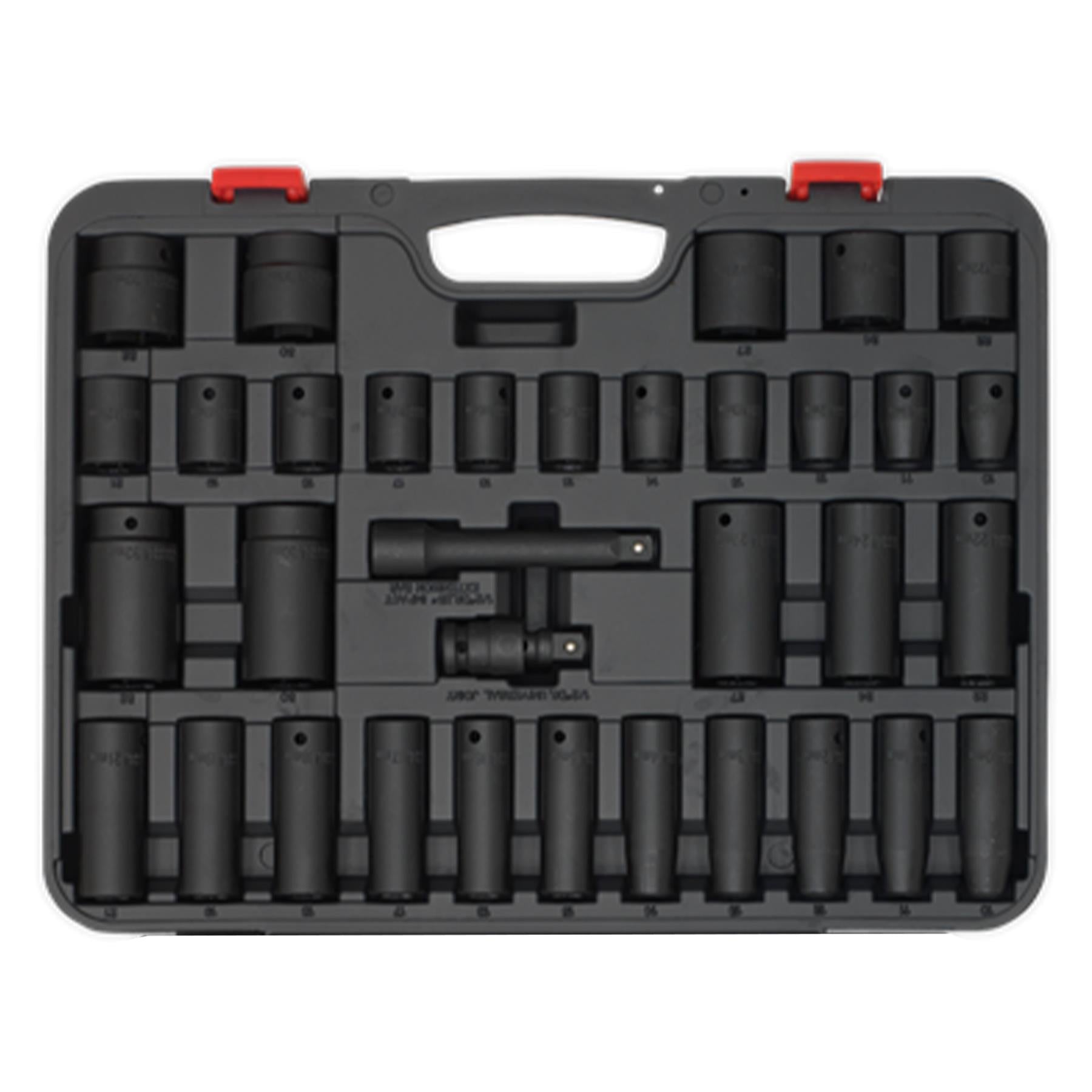 Sealey Impact Socket Set 34pc 1/2"Sq Drive Metric