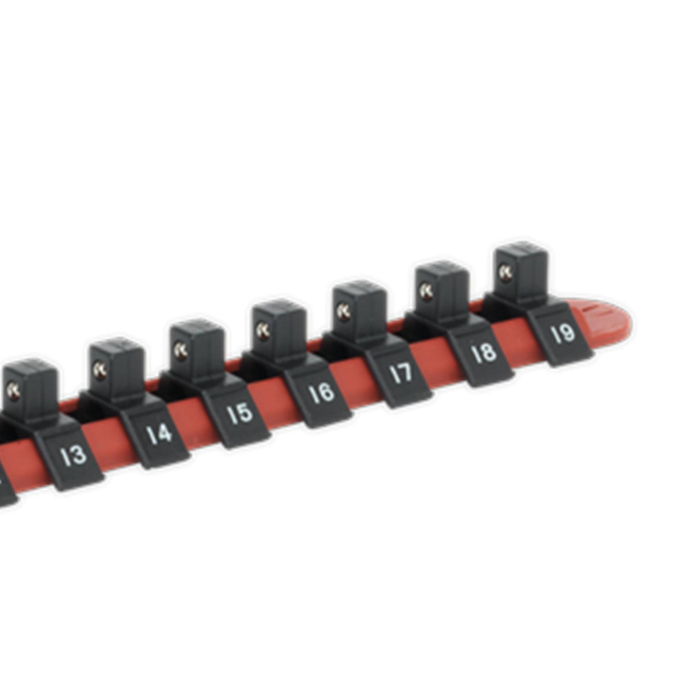 Sealey Socket Retaining Rail With 12 Clips 3/8" Sq Drive 8-19mm - AK3812
