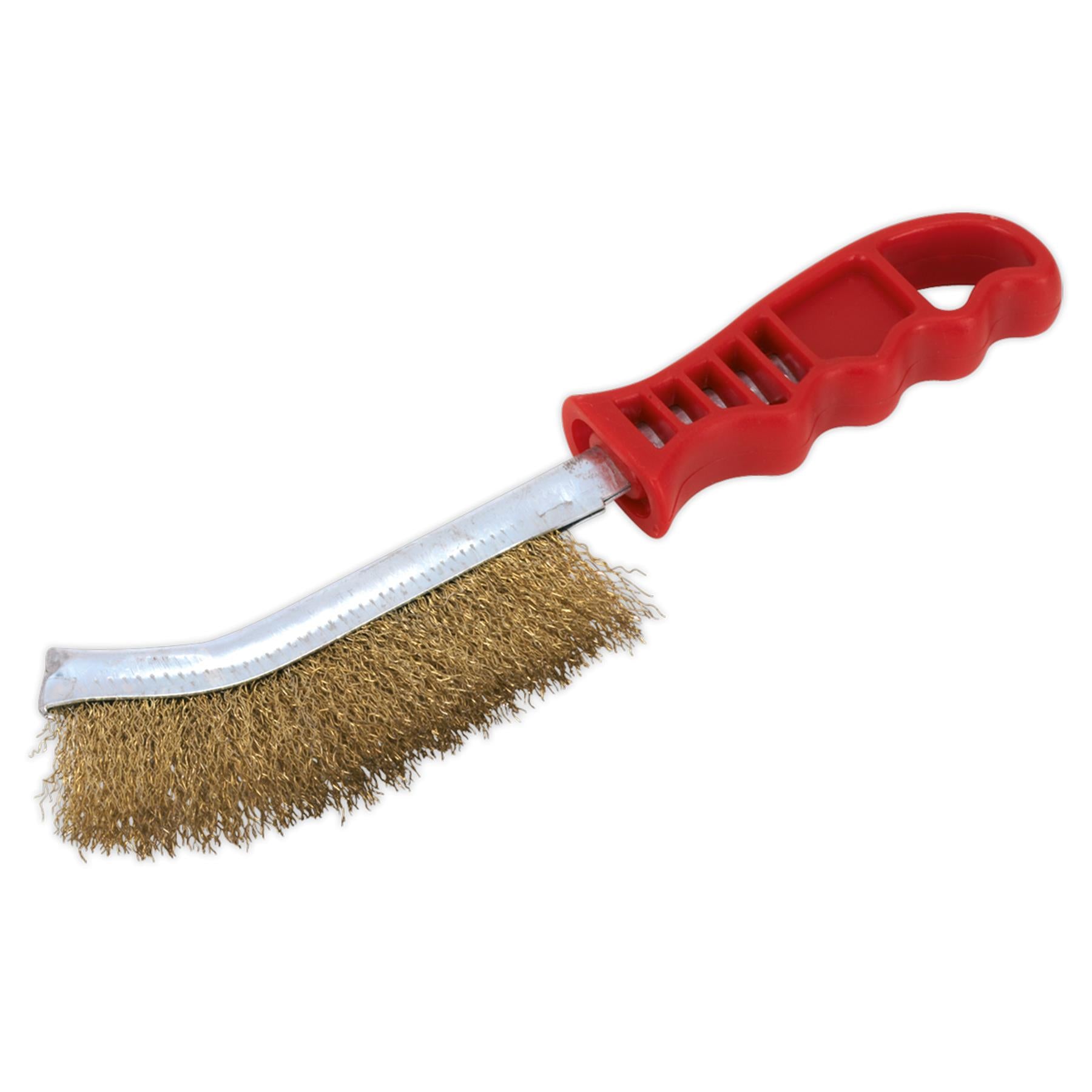 Wire Brush Brassed Steel Plastic Handle Sealey