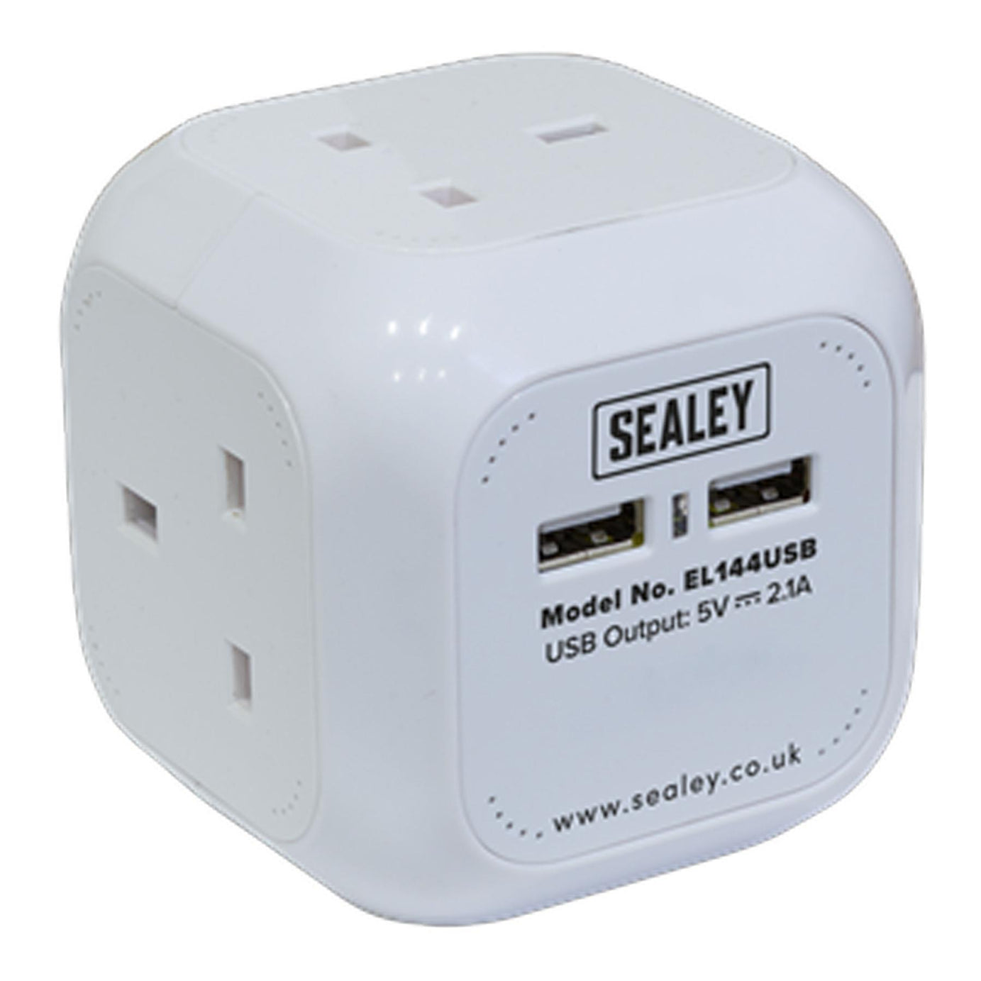 Sealey Extension Cable Cube 1.4m 4 x 230V & 2 x USB Sockets-White