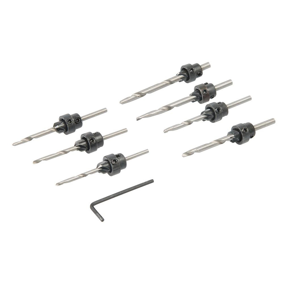 7Pc Tapered Wood Set HSS Wood Screw Sink Countersinks Drill 3-6mm Pocket