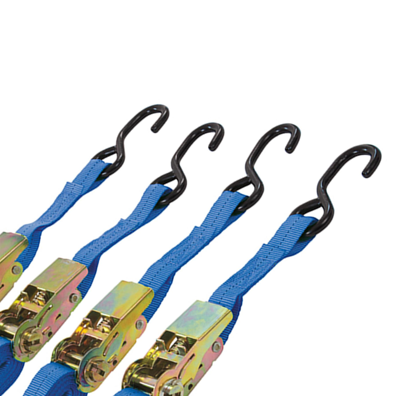 4Pk Ratchet Tie Down Strap With S Hook 4m x 25mm Wide With Straps Per