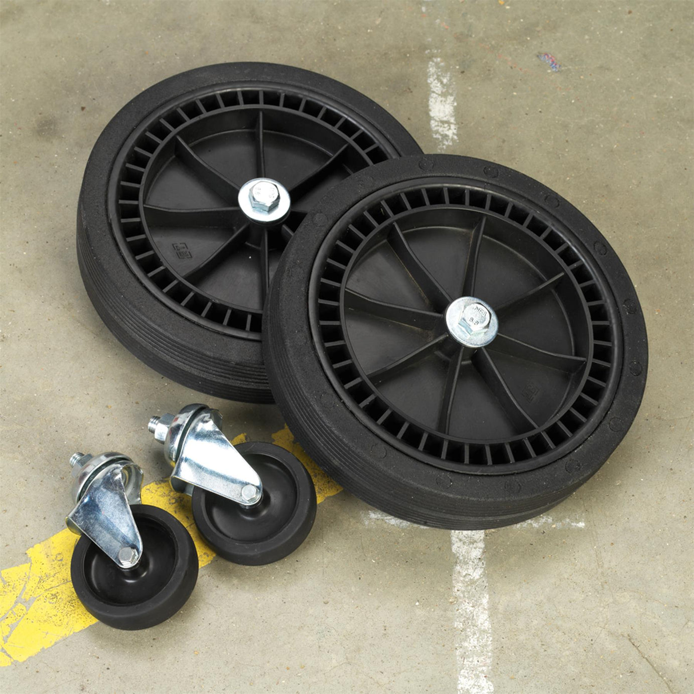 Sealey Wheel Kit For Fixed Compressors - 2 Castors & 2 Fixed Wheels Compressor