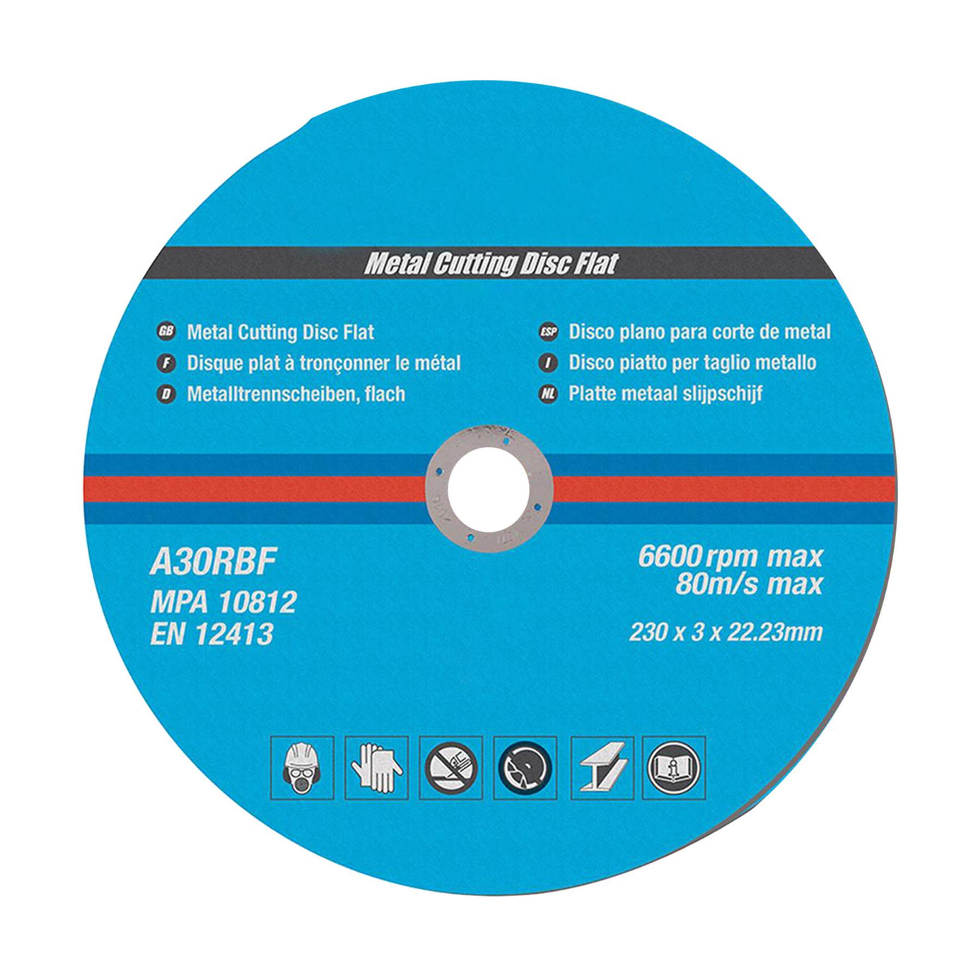 Metal Cutting Discs, Flat, Angle Grinder, 230mm X 3mm, Steel, Grinding 5Pk