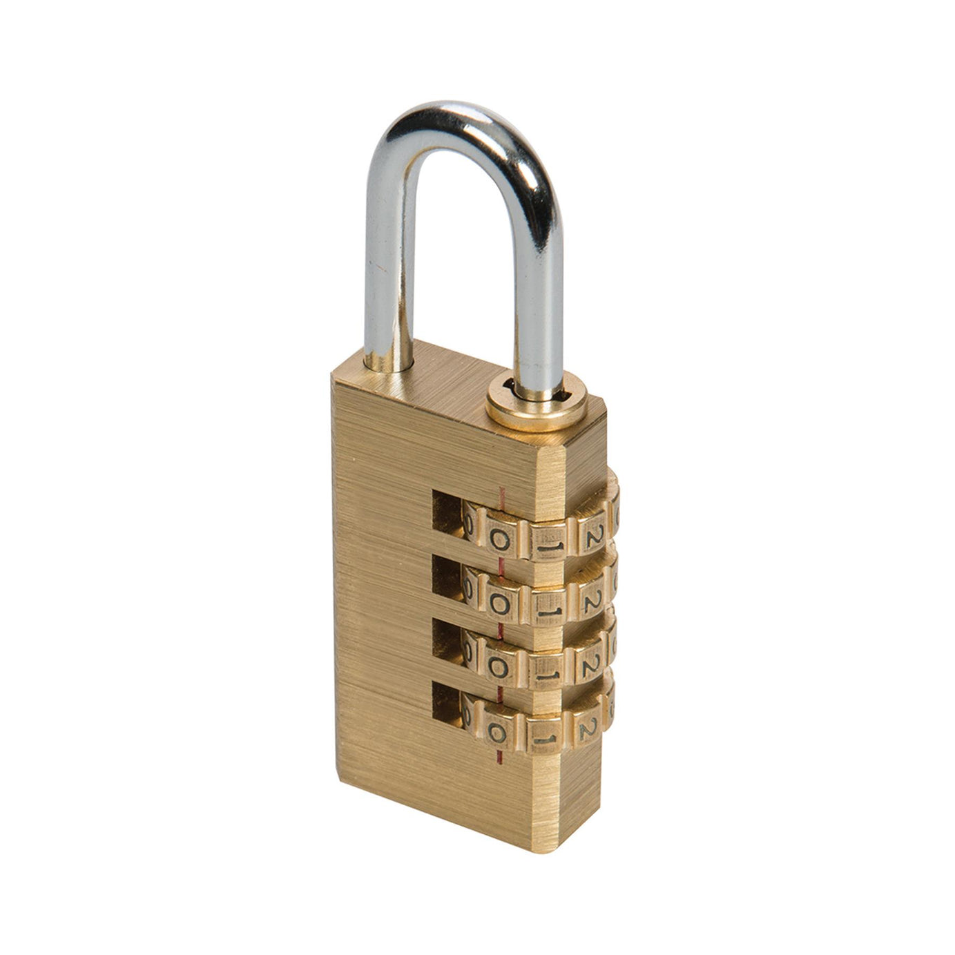 4-Digit Combination Padlock Brass W X H X Th: 29 X 49 X 12mm Solid Brass