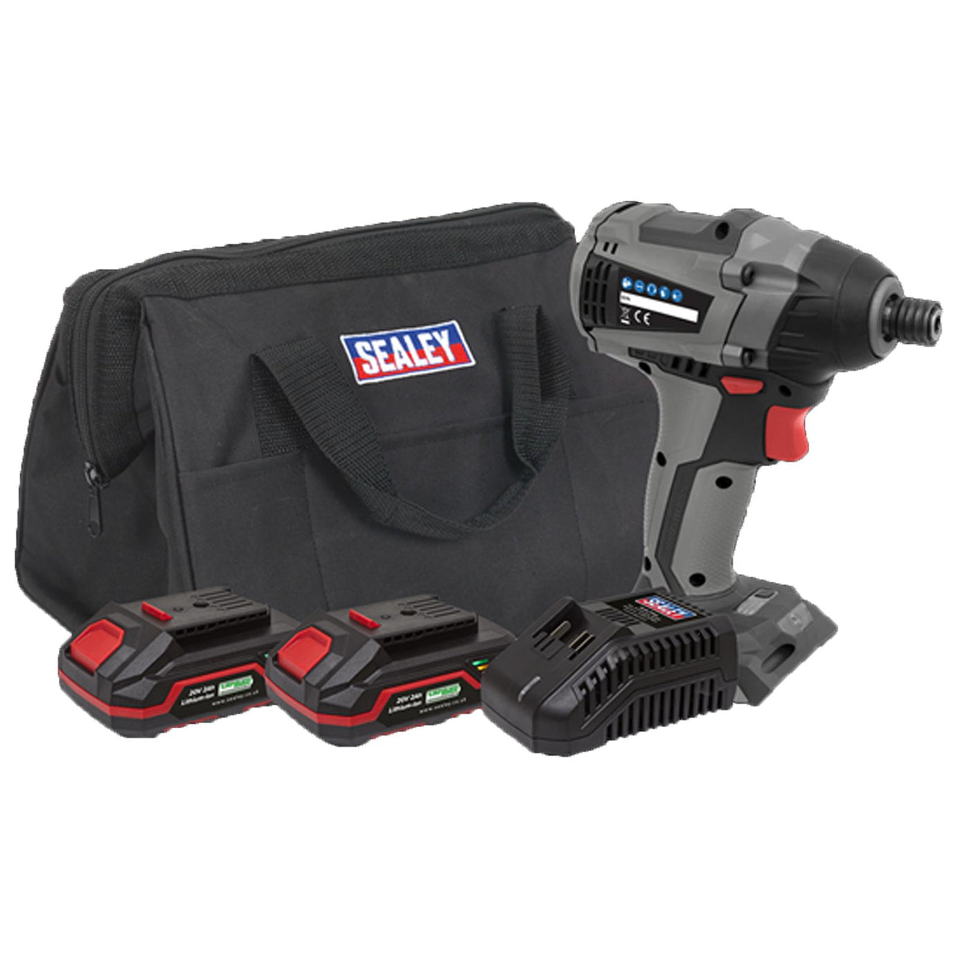 Brushless Impact Driver Kit From Sealey 1/4" Hex 20V - 2 Batteries