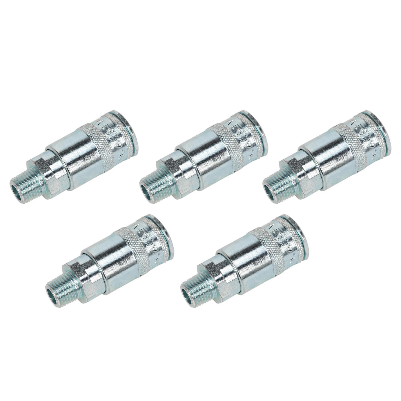 Sealey Male 1/4"BSPT Coupling Body Air Coupler Compressor Connector Pack of 5