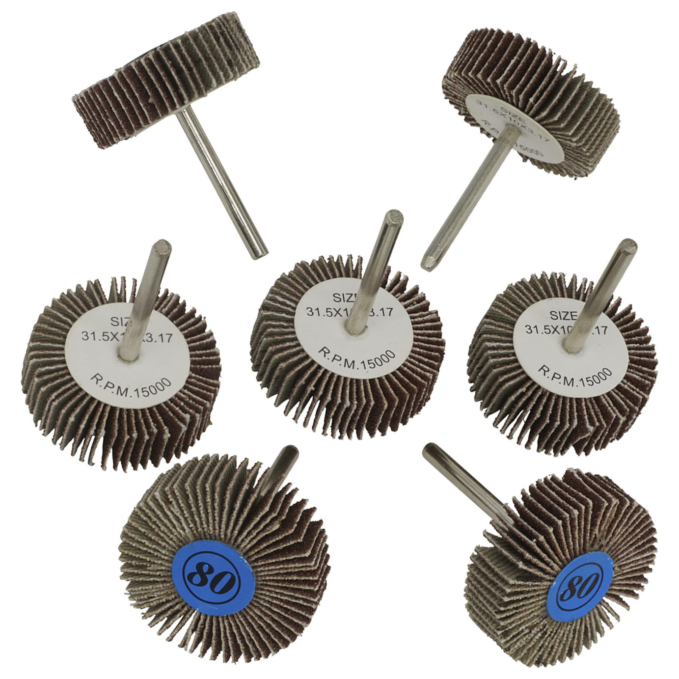 Sealey Rotary Tool Flap Wheel Set 30mm 7pc