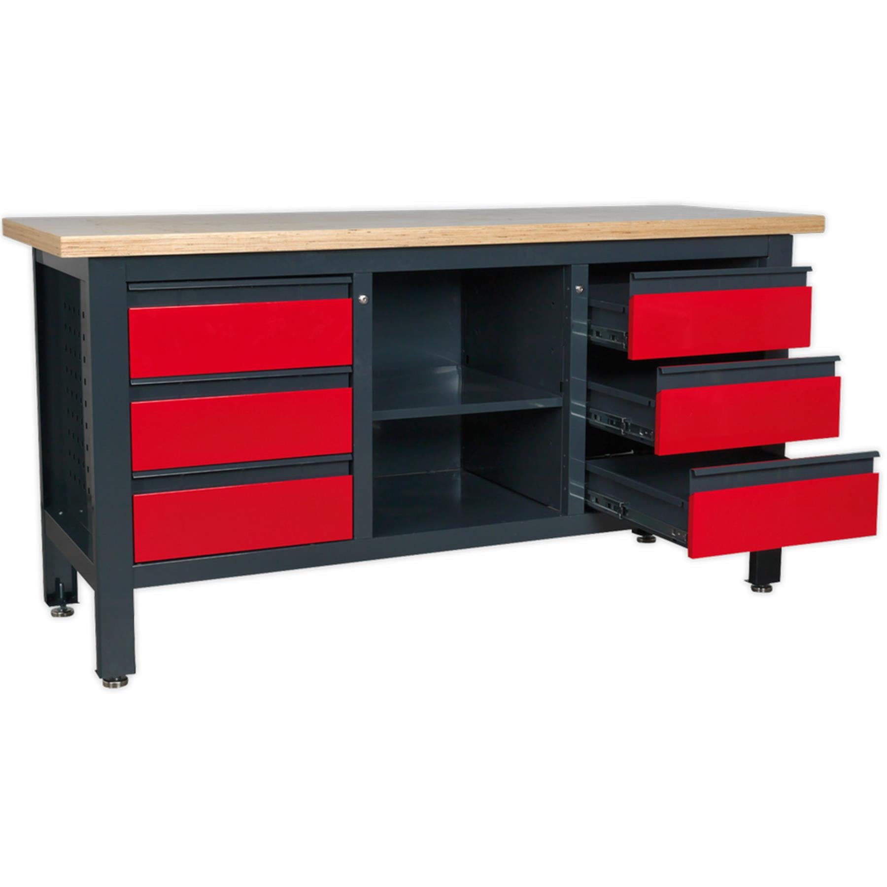 Sealey Workstation with 6 Drawers & Open Storage