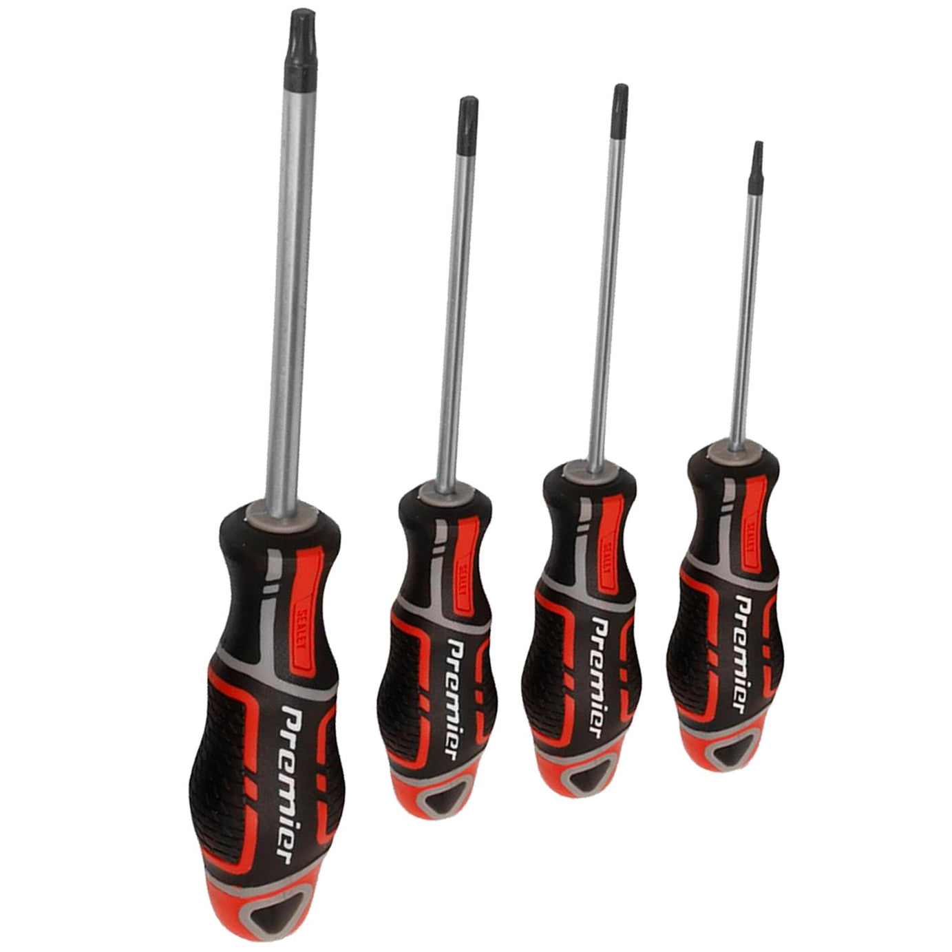 Sealey 8pc Security TRX Star Torx Screwdriver Set Magnetic GripMax 60-125mm Red