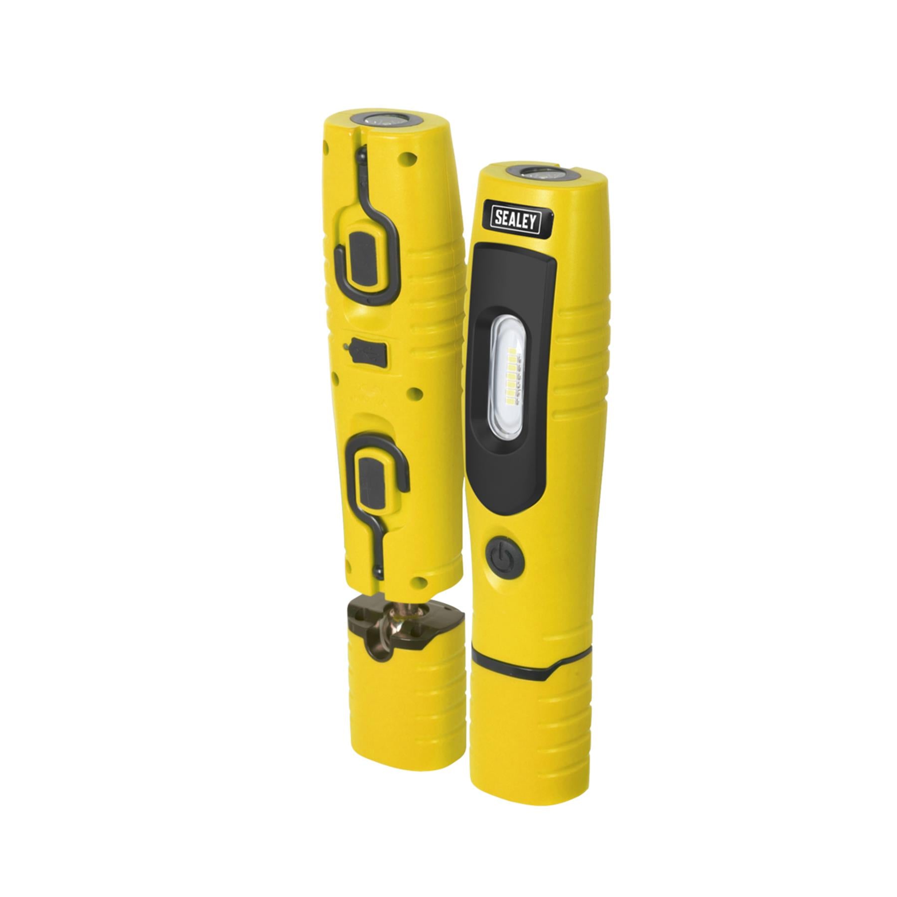 Sealey R/Charge 360 Insp Light 7 SMD & 3W SMD LED Yellow Li-ion