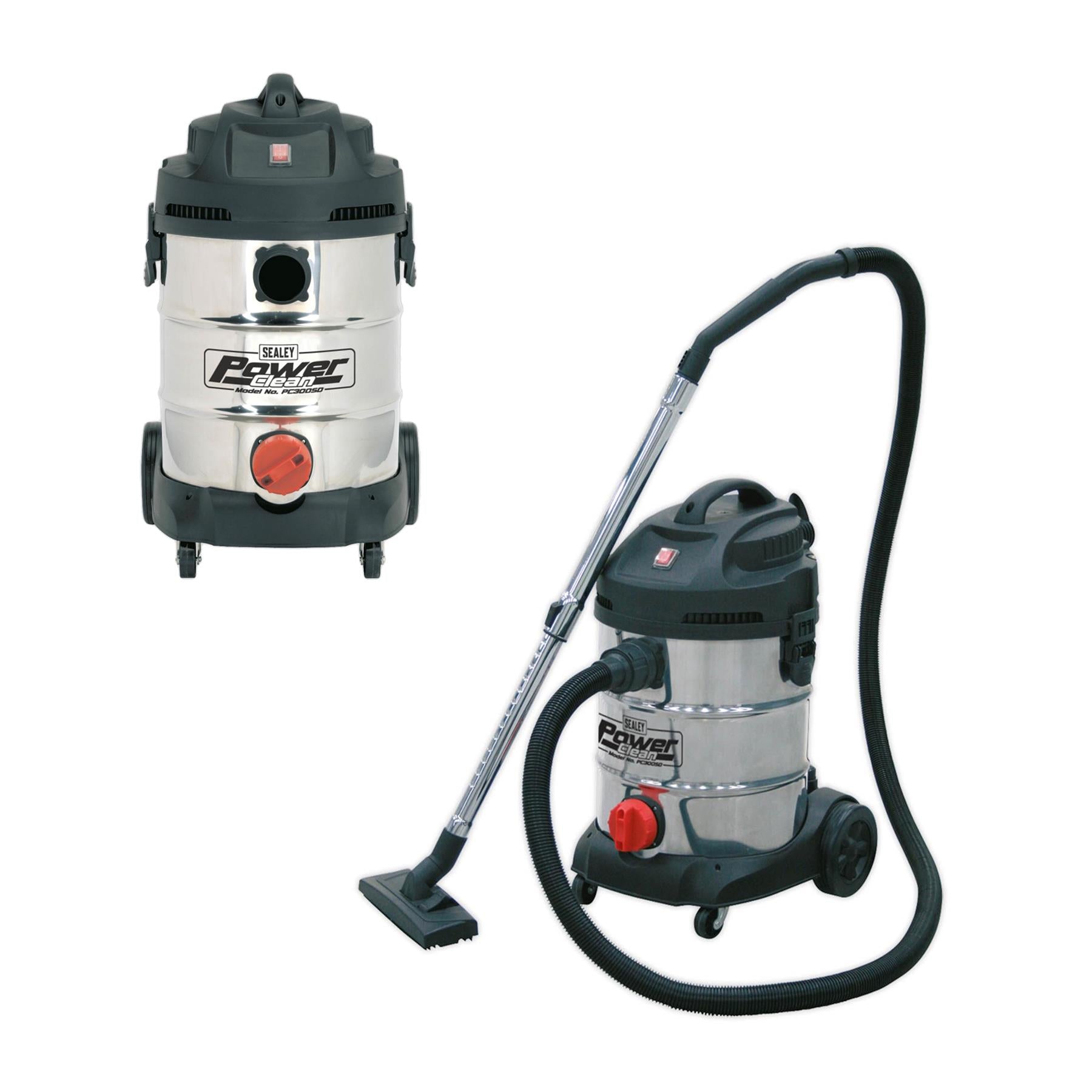 Sealey Vacuum Cleaner Industrial 30L 1400W/230V Stainless Drum