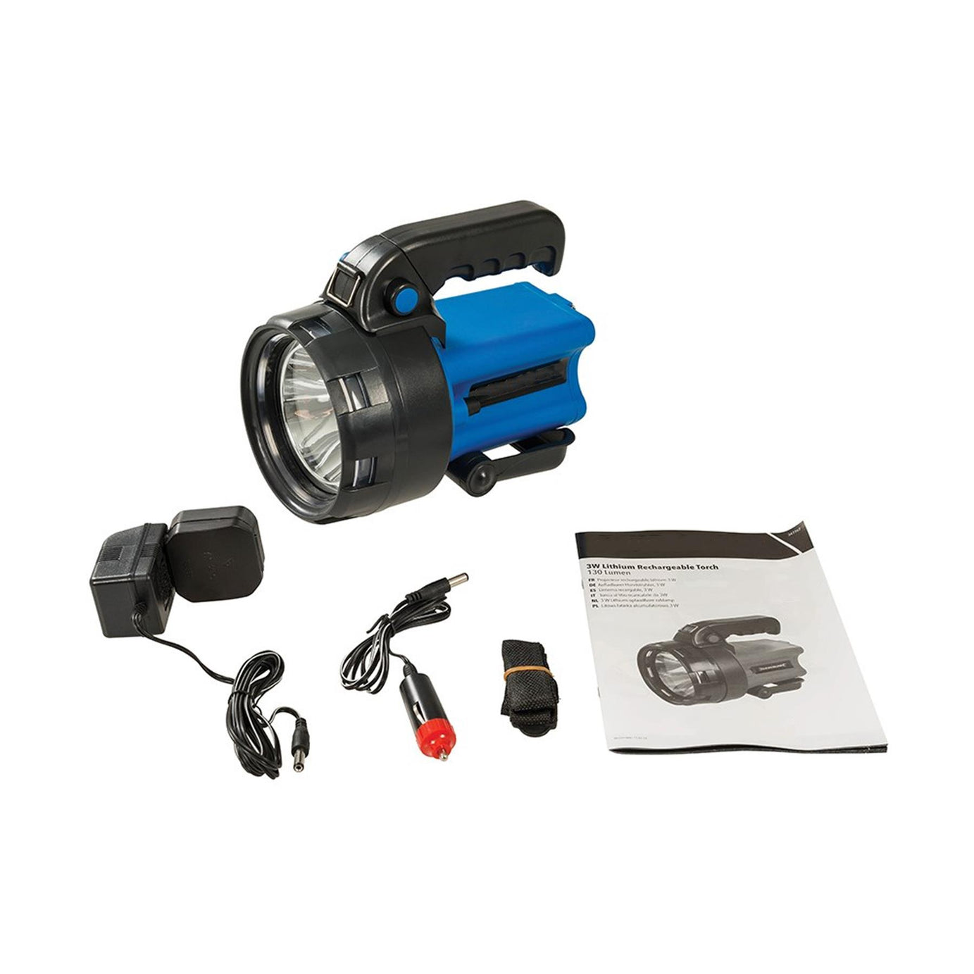 High-Intensity 3W 150 Lumen Lithium Rechargeable Torch Li-ion Battery Heavy Duty New