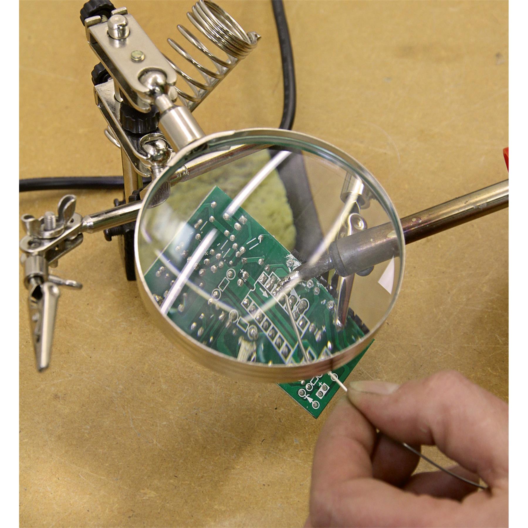 Sealey Mini Robot Soldering Stand with Magnifier & Iron Holder