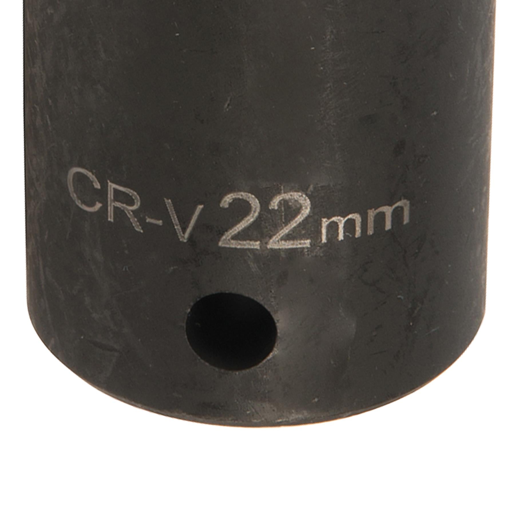 Impact Socket 1/2" Drive 6pt Metric 6 Point Hex Corrosion Resistant Sockets 22mm