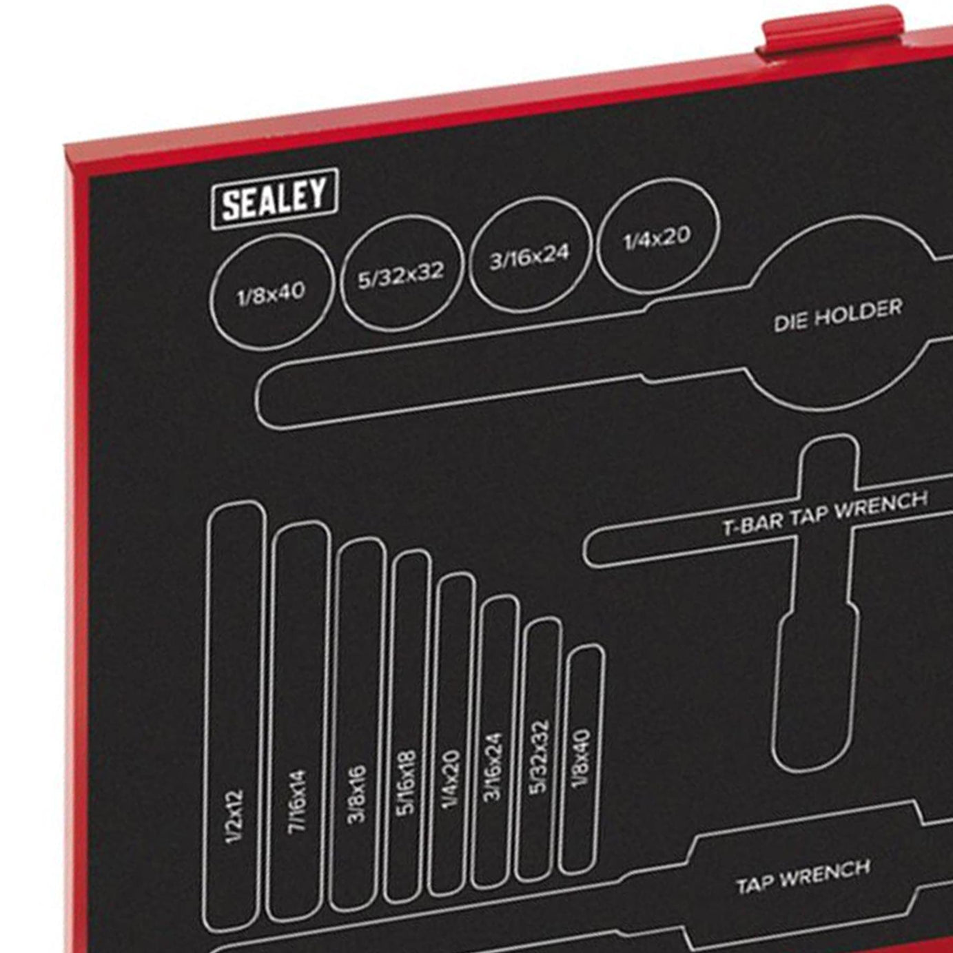Sealey 28pc Tap and Die Set Split Dies Imperial BSW Thread Cutting 1/8" - 1/2"