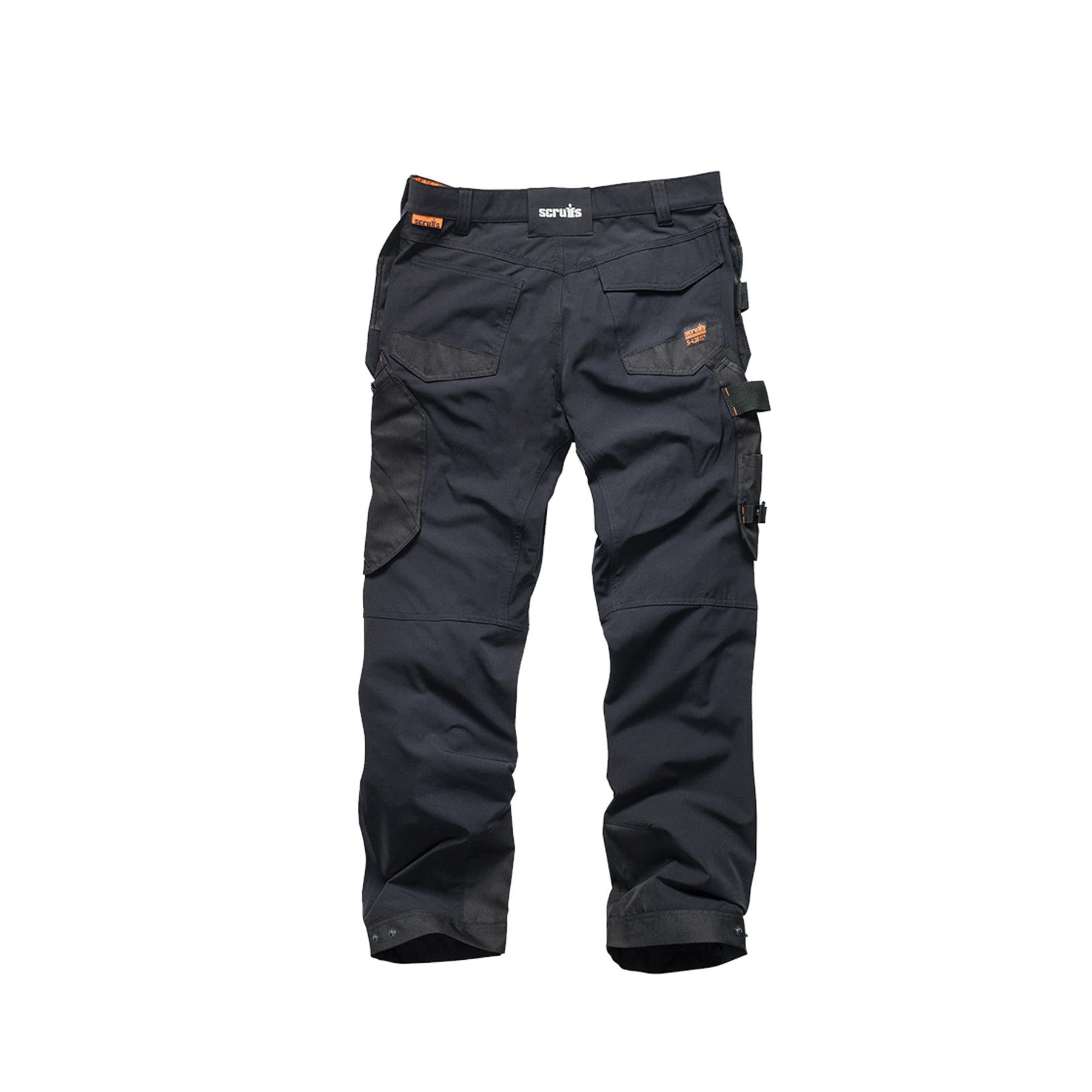 Scruffs Black Flex Work Flexible Slim Fit Trousers - Pro Flex Plus Holster 34R