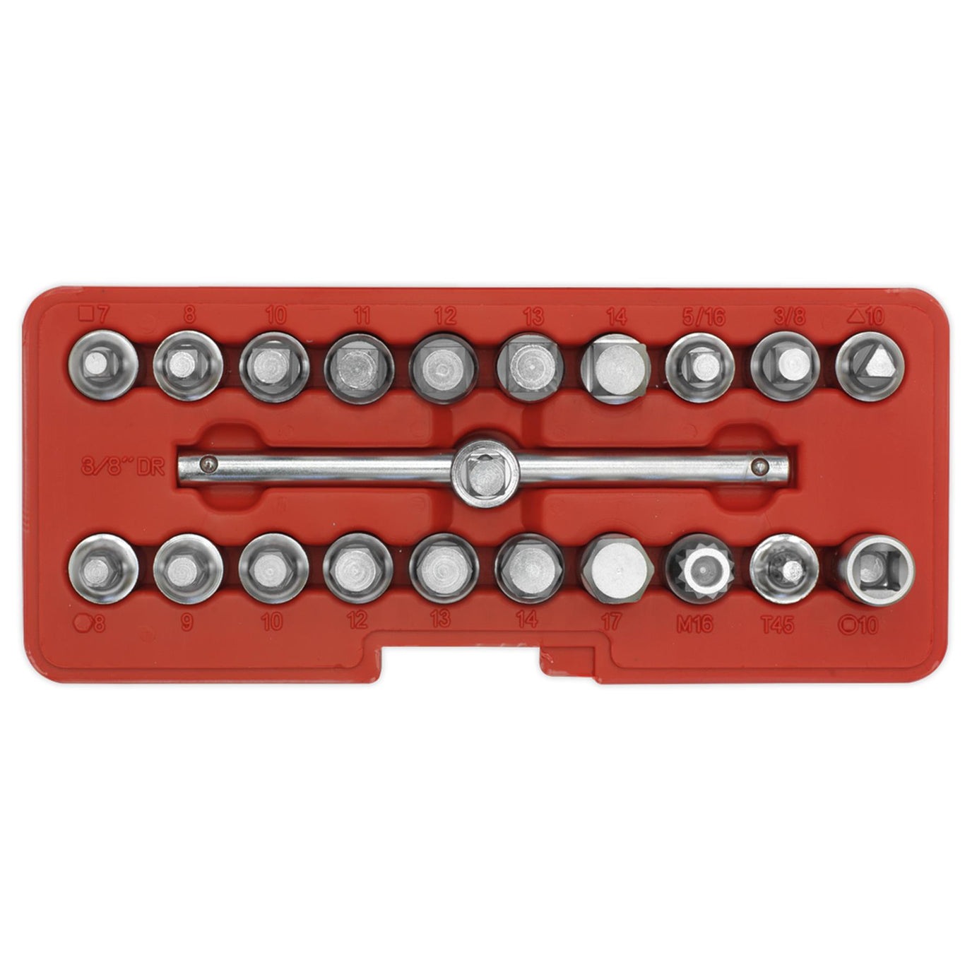 Sealey Oil Drain Plug Key Set 21pc 3/8"Sq Drive