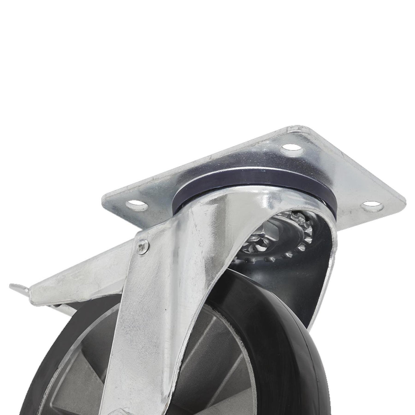 Sealey Heavy-Duty Rubber Castor Wheel Swivel Total Lock 125mm