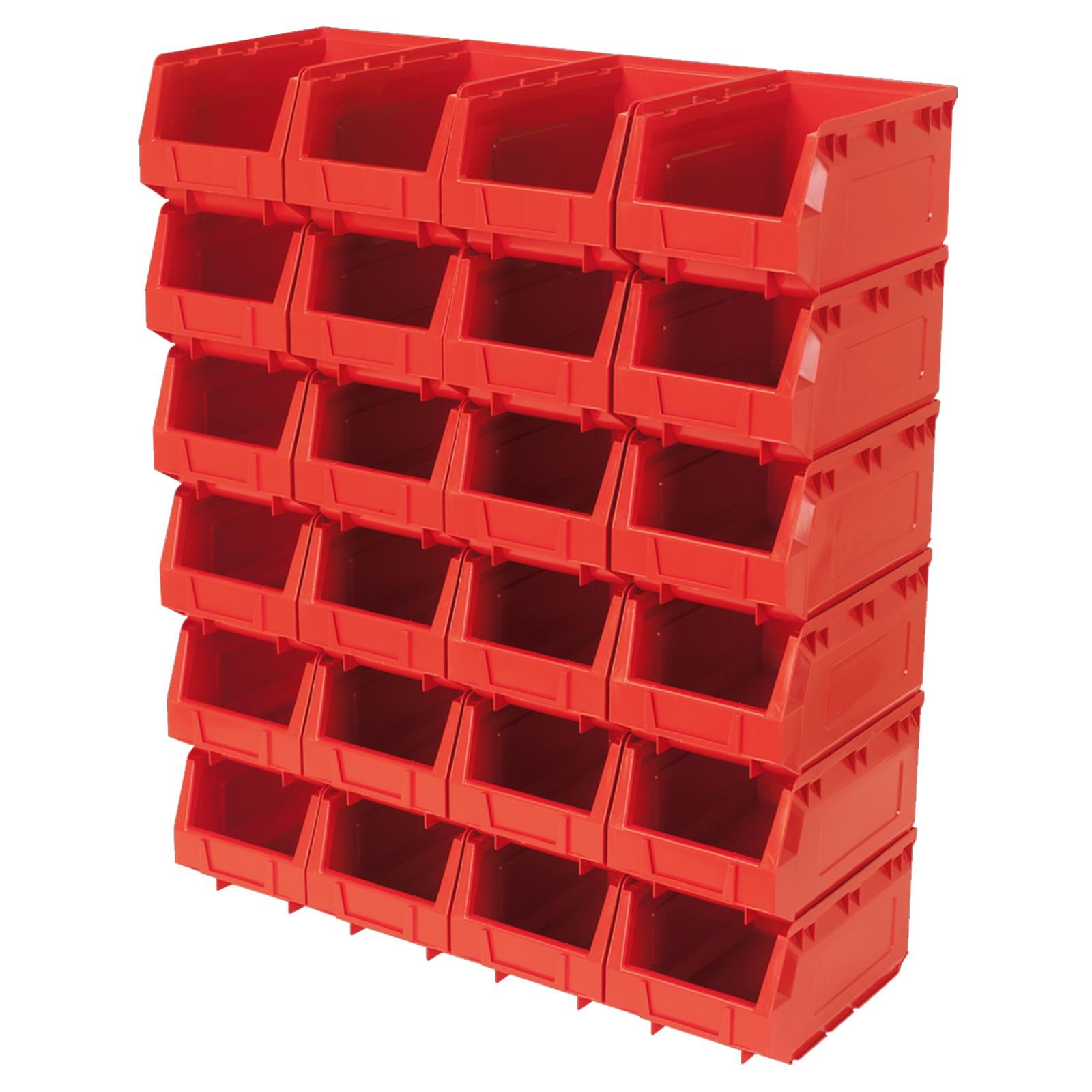 Sealey Plastic Storage Bin 150 x 240 x 130mm - Red Pack of 24