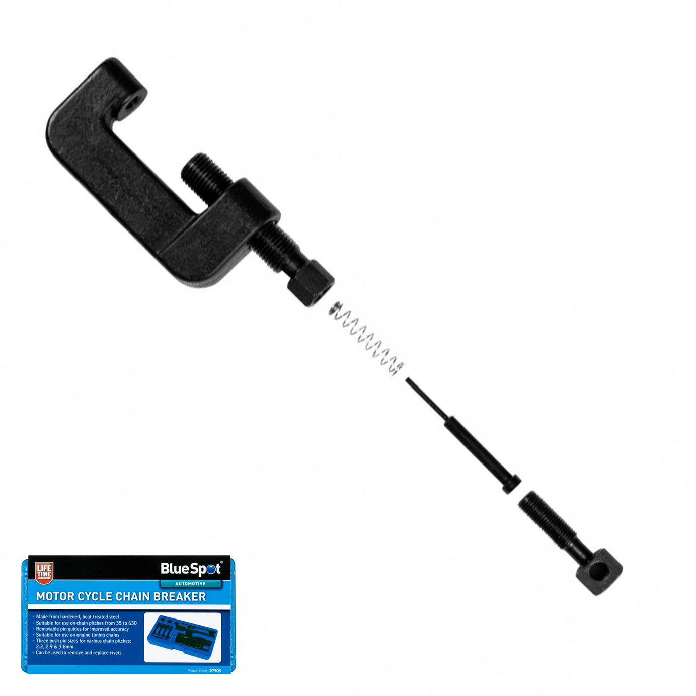 BlueSpot Motor Cycle Chain Breaker And Riveting Tools Removable Pin