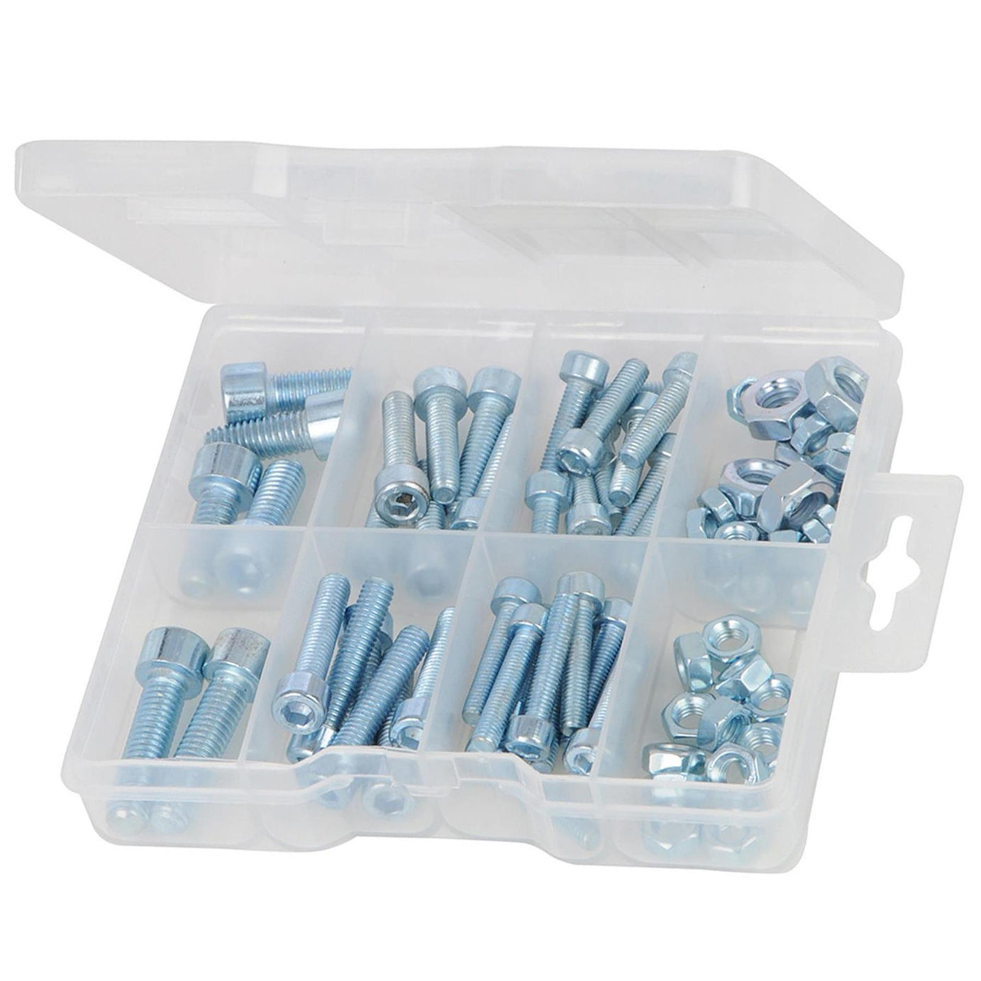 75Pce Cap Screws & Nuts Pack Zinc-Plated Corrosion Resist M5 X 20 To M8 X 30mm