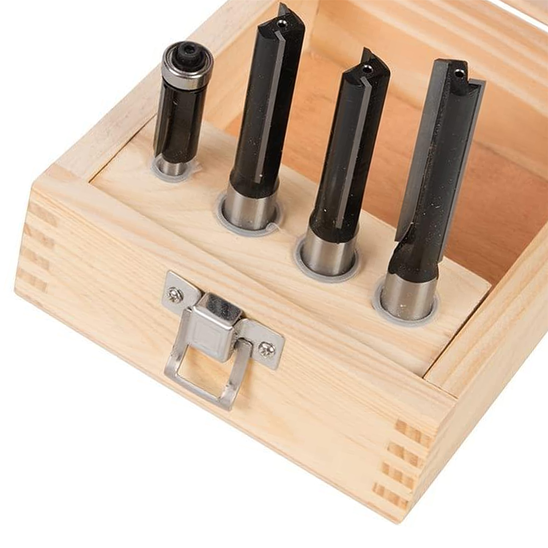 1/2" Kitchen Worktop Fitters Bit Set 4Pce Twin Flutes For Clean, Precise Cutting