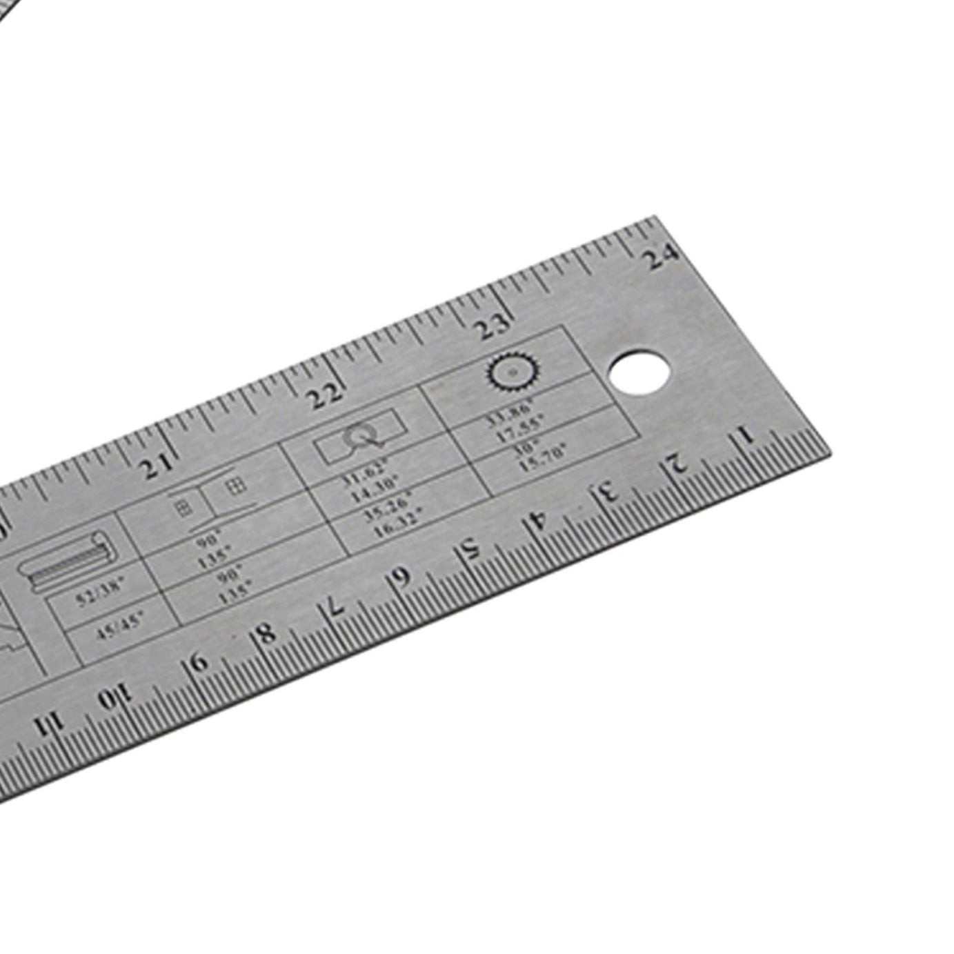 180 & 360 Degree Angle Finder Protractor Tool 600mm Steel Ruler Metric Imperial