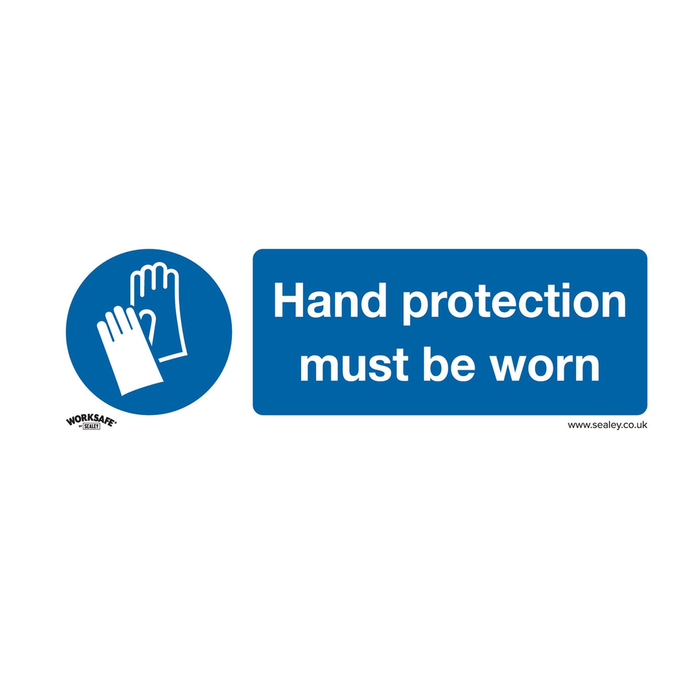 Mandatory Safety Sign - Hand Protection Must Be Worn - Self-Adhesive Vinyl