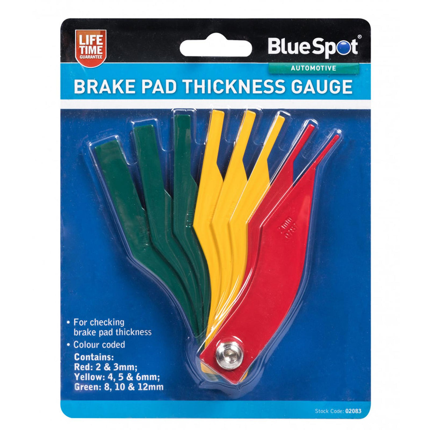 BlueSpot Brake Pad Thickness Gauge Thickness Measuring Brake Pad Gauge 2 - 12mm