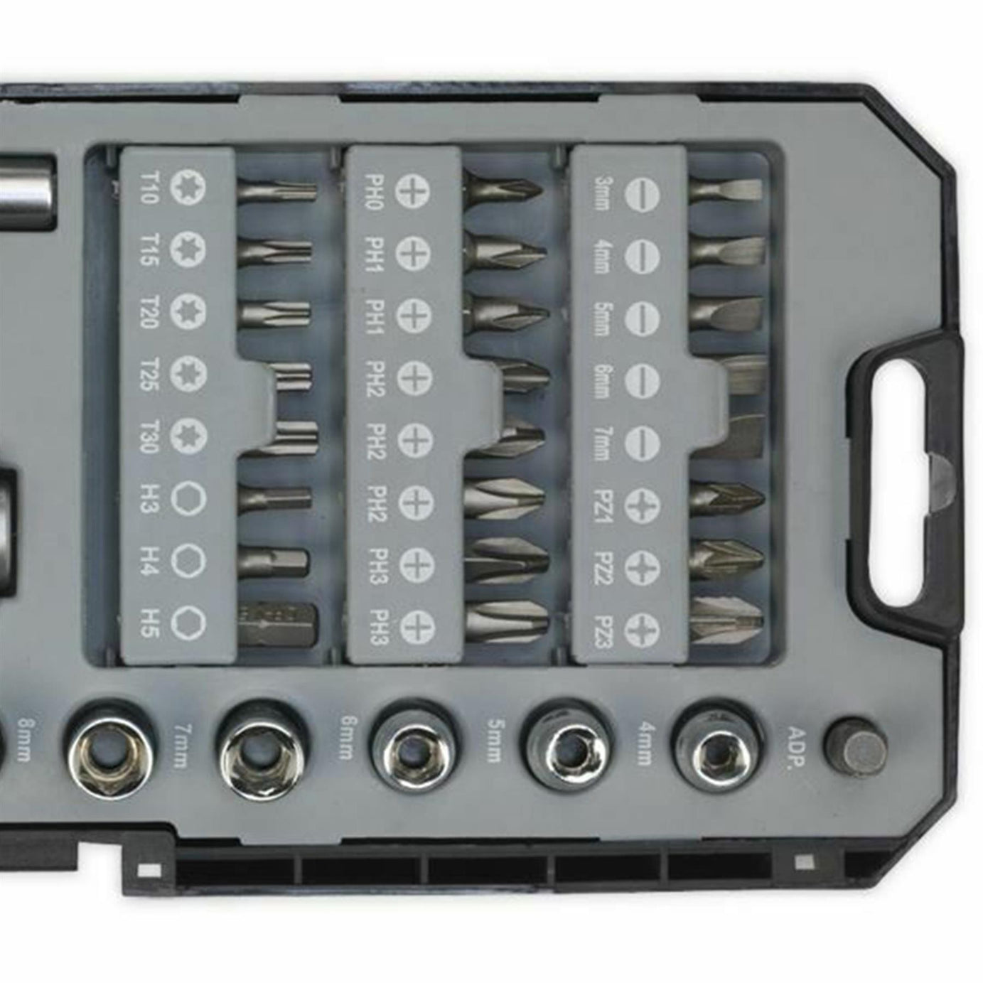 Sealey Fine Tooth Ratchet Screwdriver Socket & Bit Set 38pc