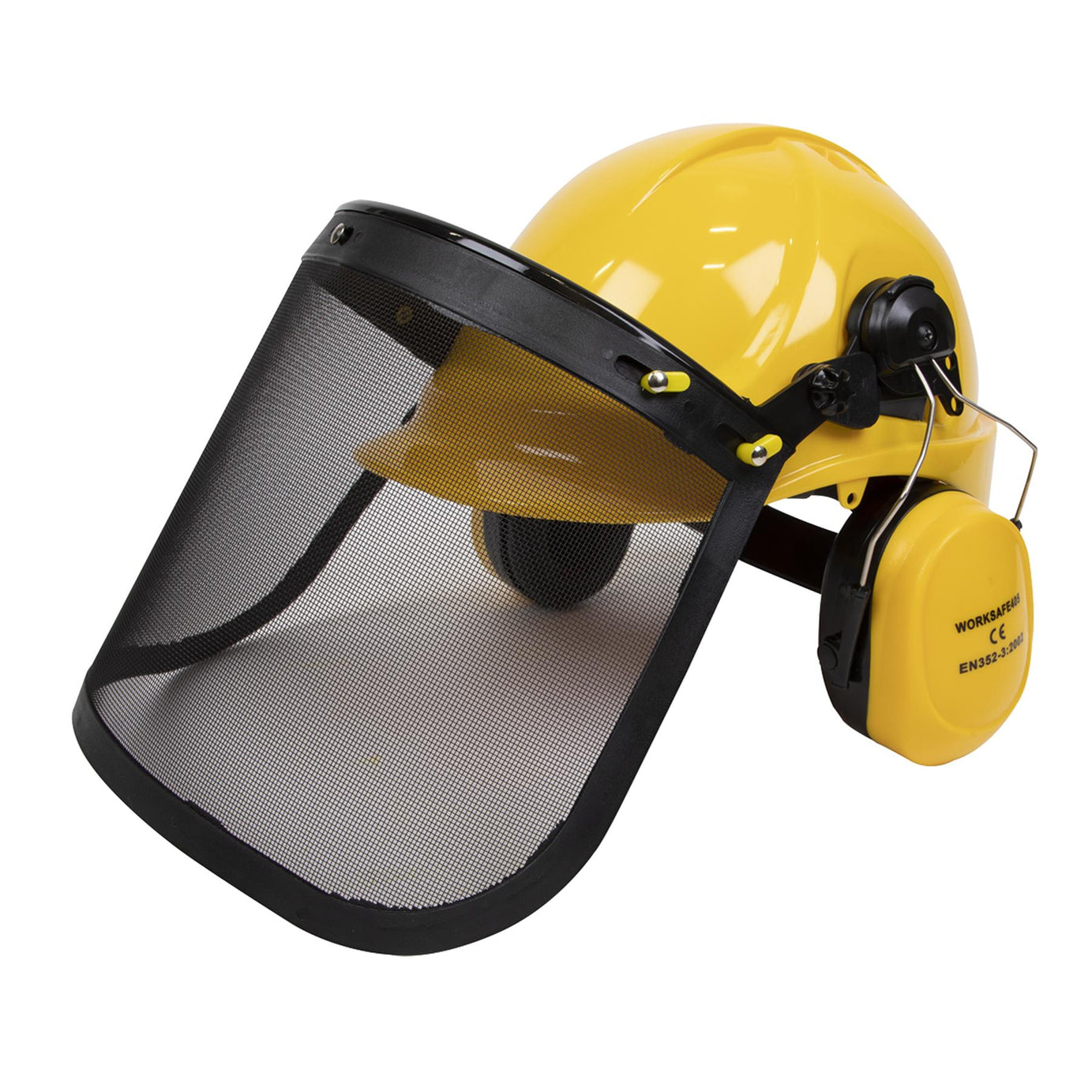 Sealey Forestry Kit Safety Helmet Ear Defenders Mesh Face Shield Yellow