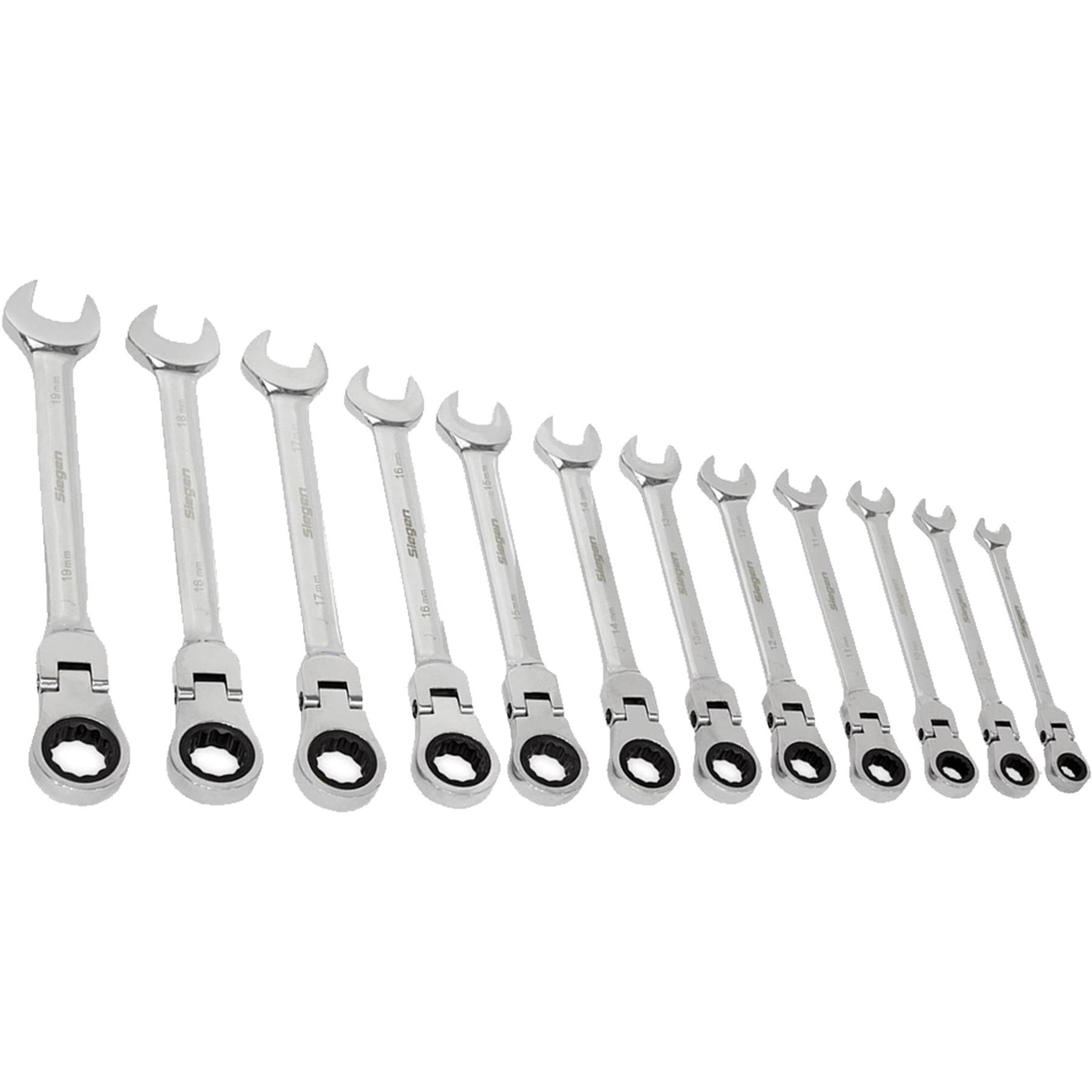 Sealey Flexible Head Ratchet Combination Spanner Set 12pc Metric