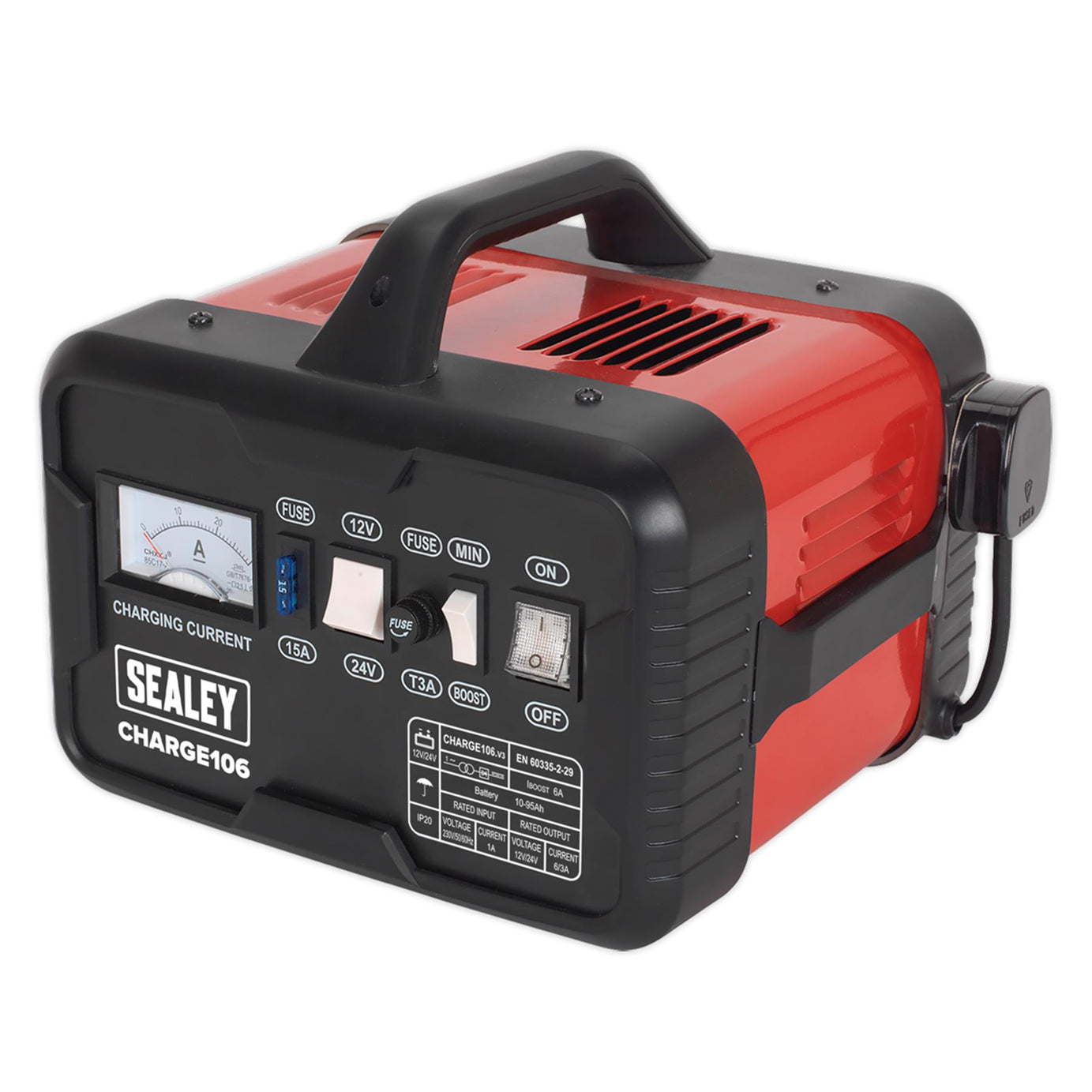 Sealey CHARGE106 Battery Charger 8Amp 12/24V 230V