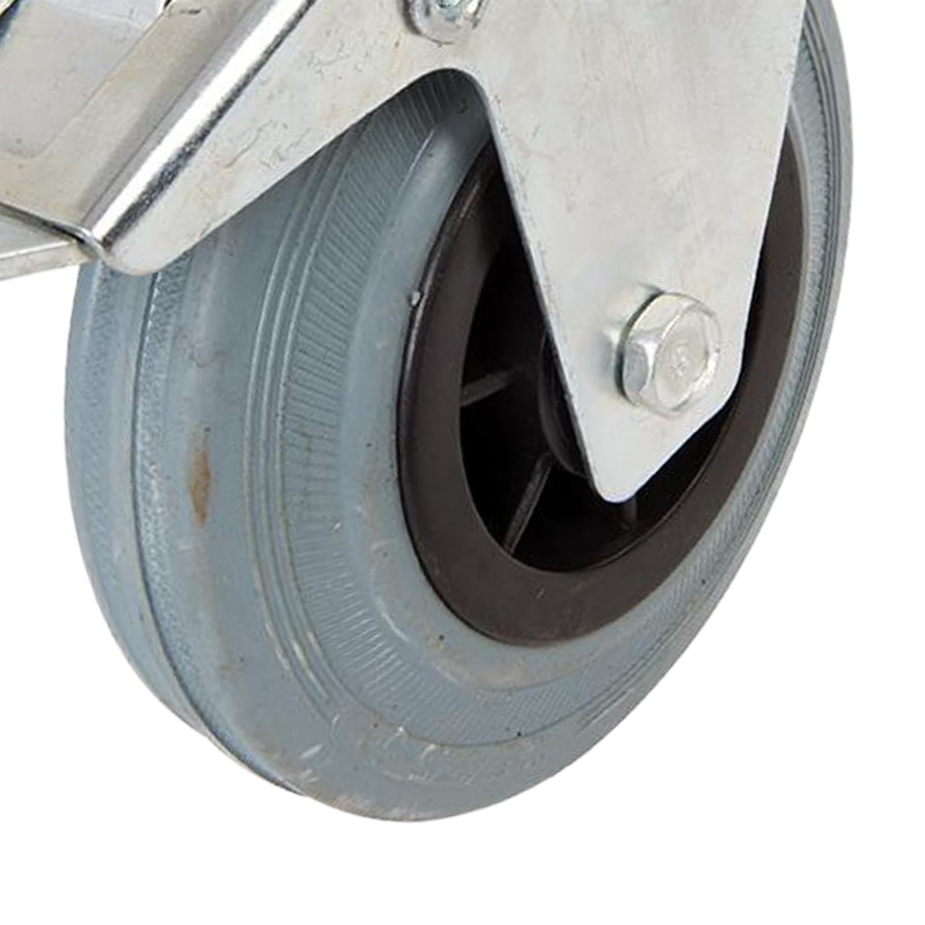 10 x Heavy Duty 125mm Rubber Swivel Castor Wheels Trolley Furniture Caster