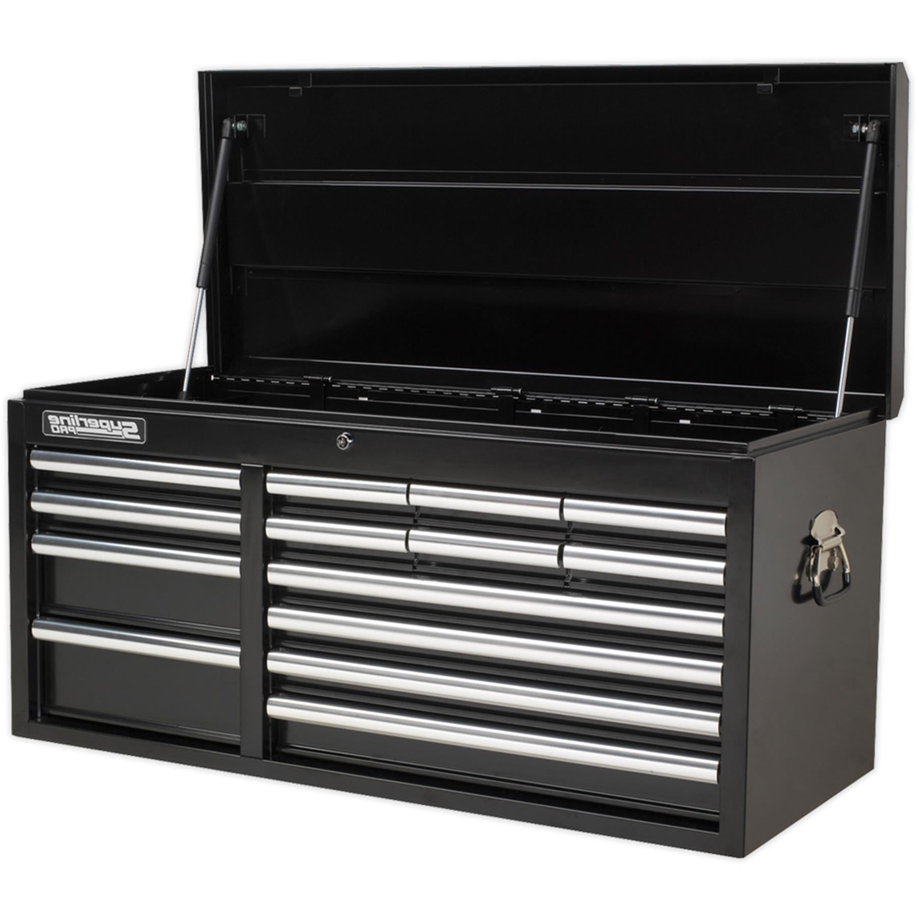 Sealey Topchest 14 Drawer Ball Bearing Slides Heavy-Duty - Black