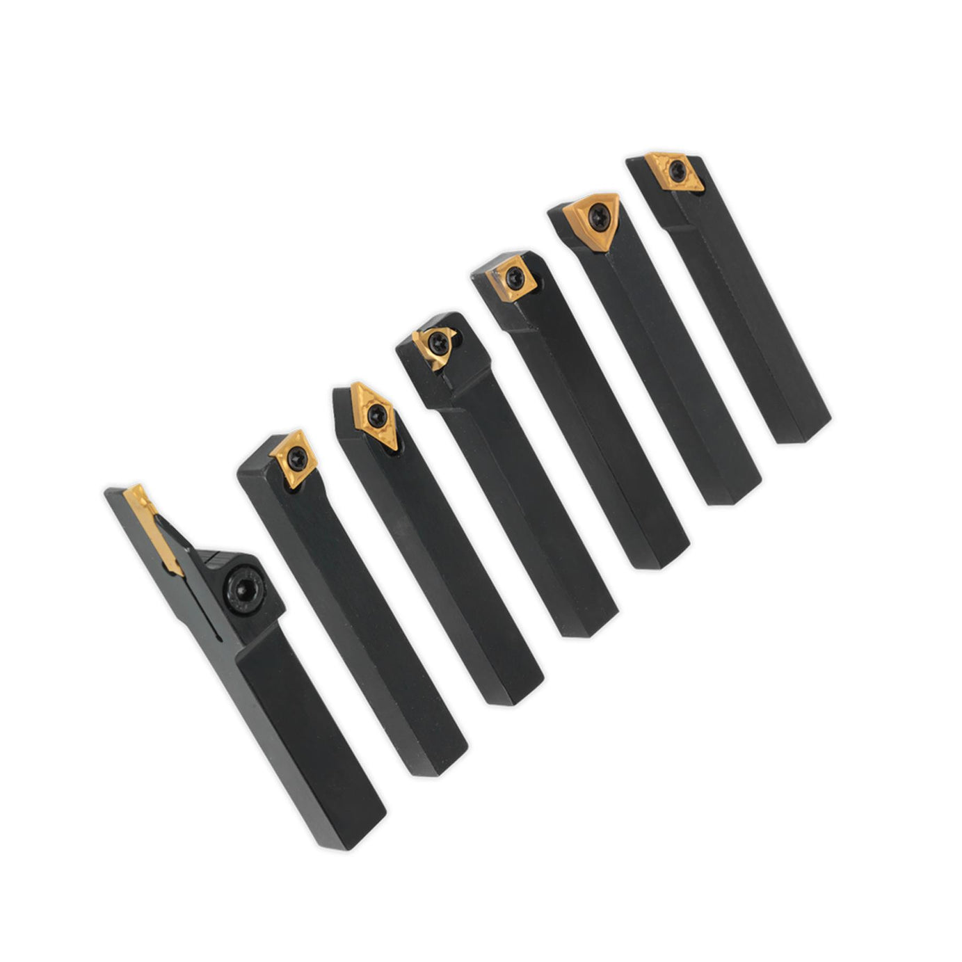 Sealey Indexable 8mm Lathe Turning Tool Set 7pc Profiling Parting Storage Box